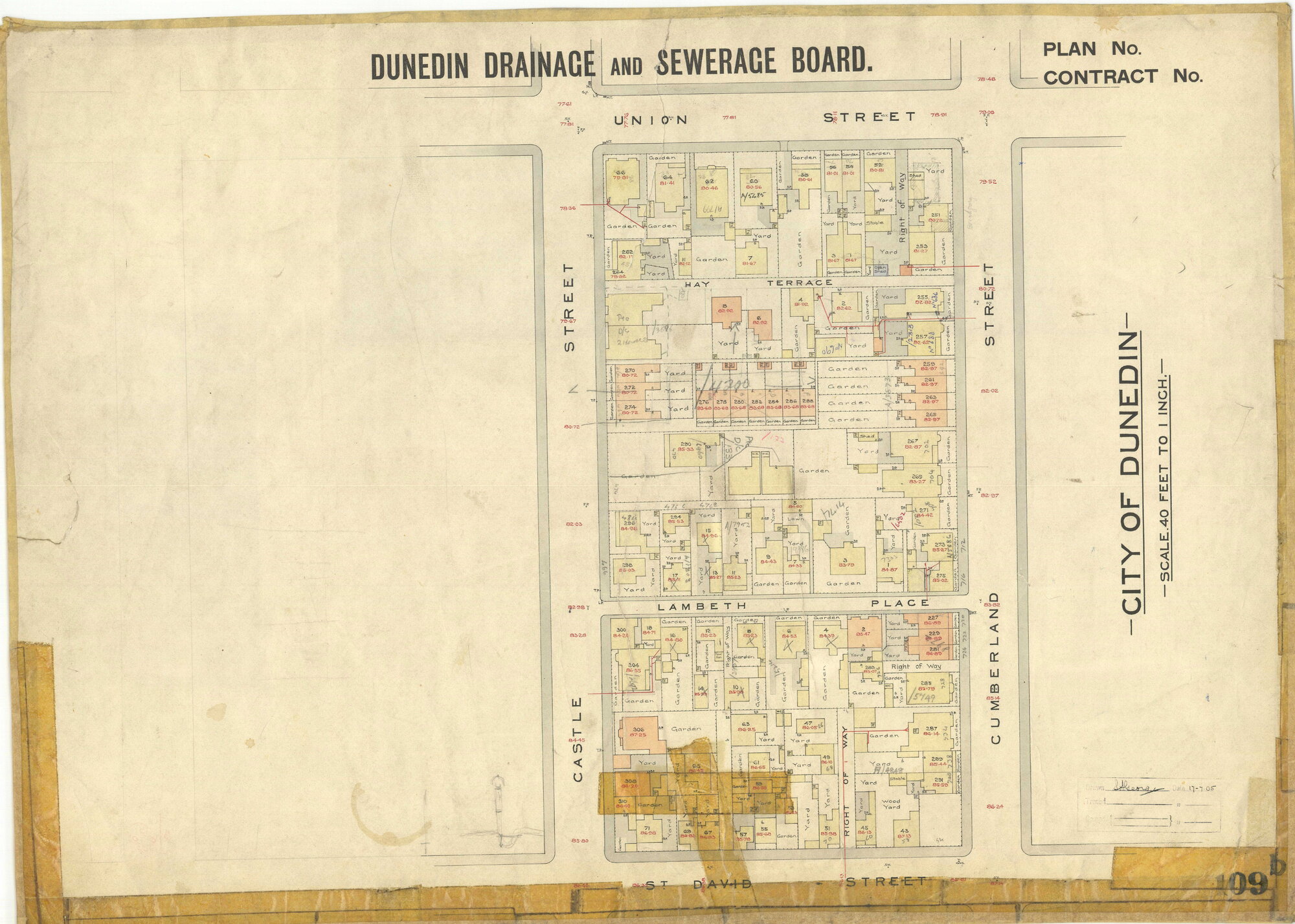 Dunedin Drainage &amp; Sewerage Board House Connection Plan S109B