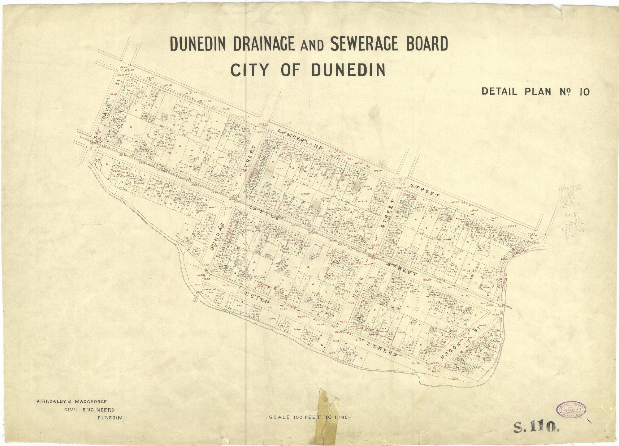 Dunedin Drainage &amp; Sewerage Board House Connection Plan S110
