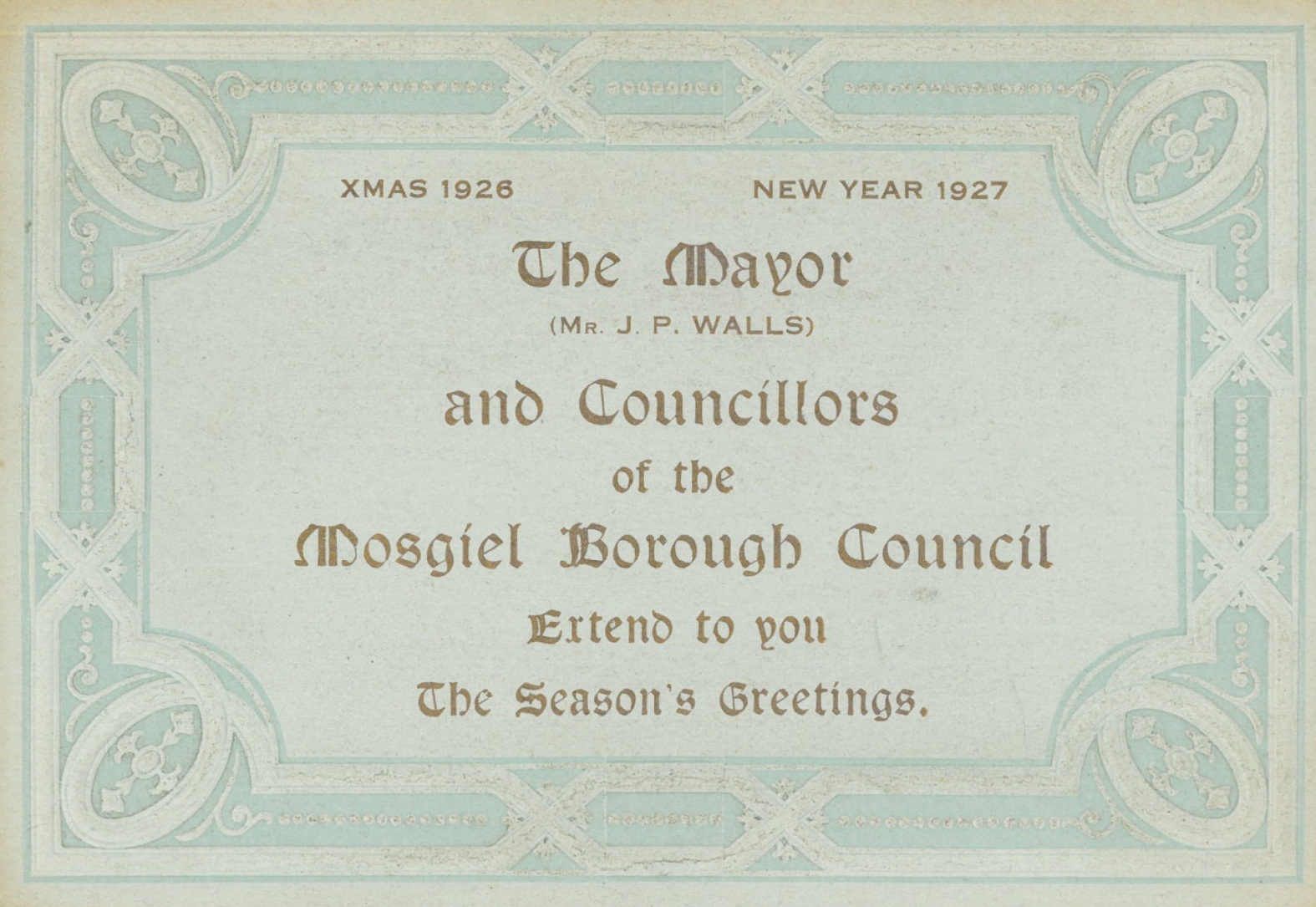 Season's Greetings from Mosgiel Borough Council