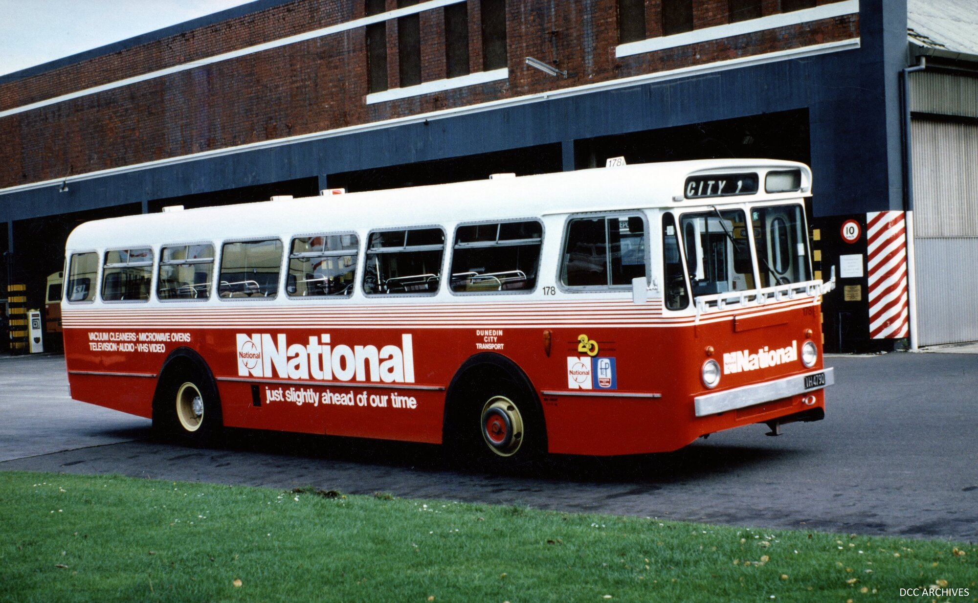 National Electronics Advertising On Dunedin City Bus