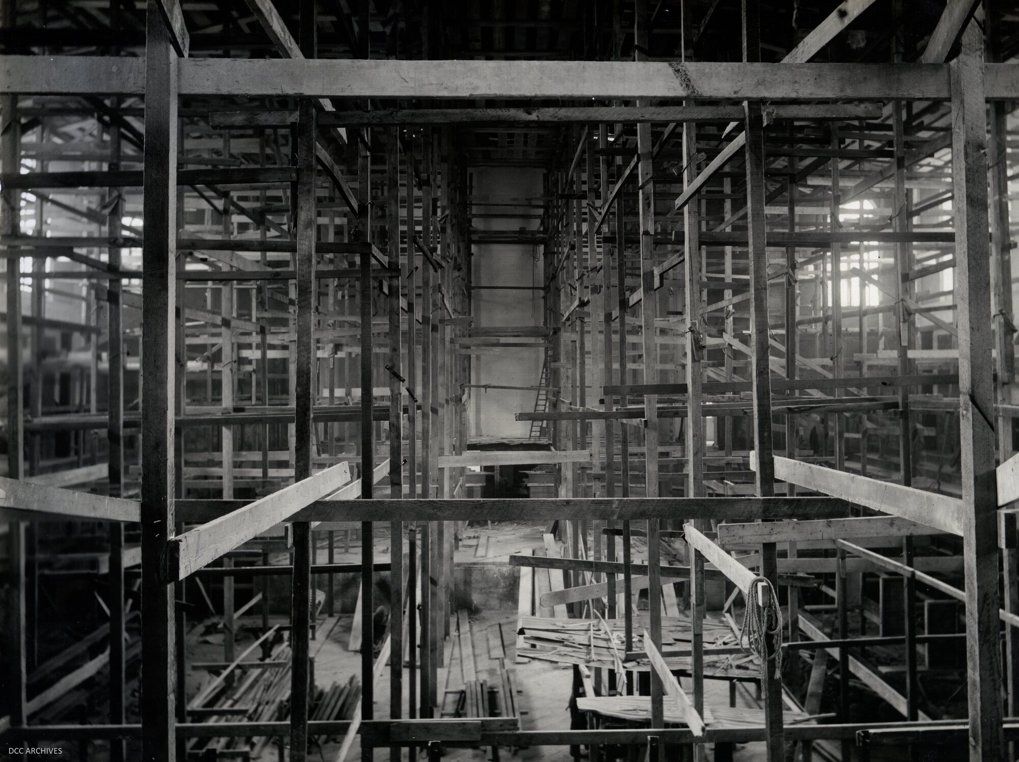 Dunedin Town Hall Interior Construction