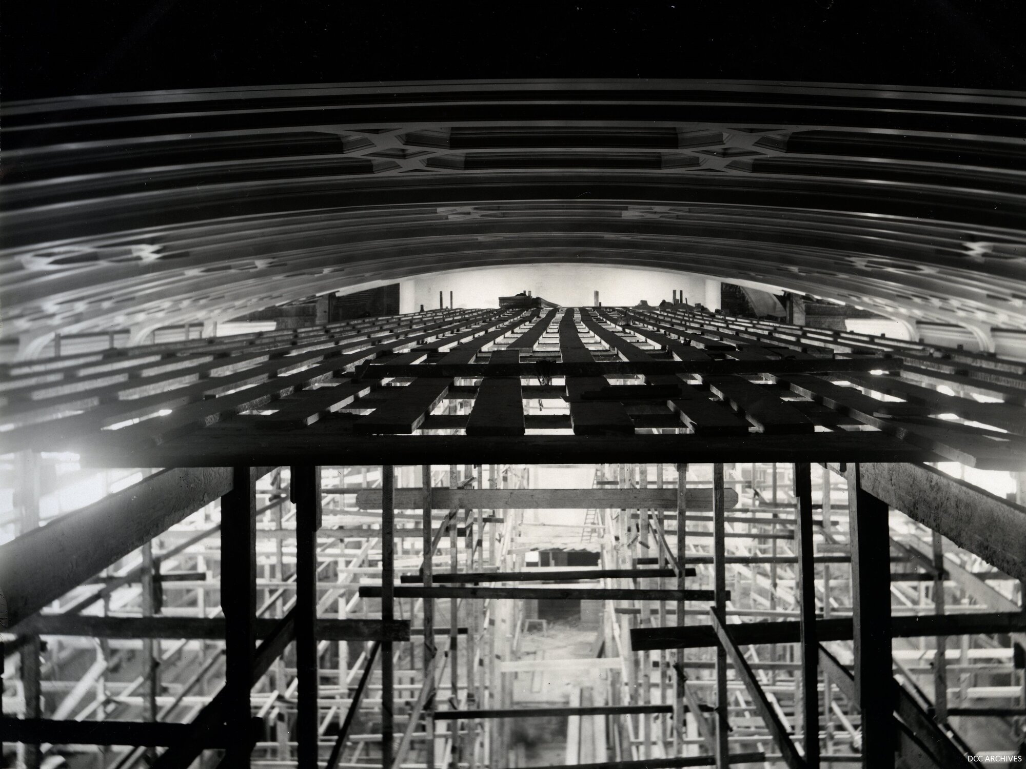Dunedin Town Hall Interior Construction