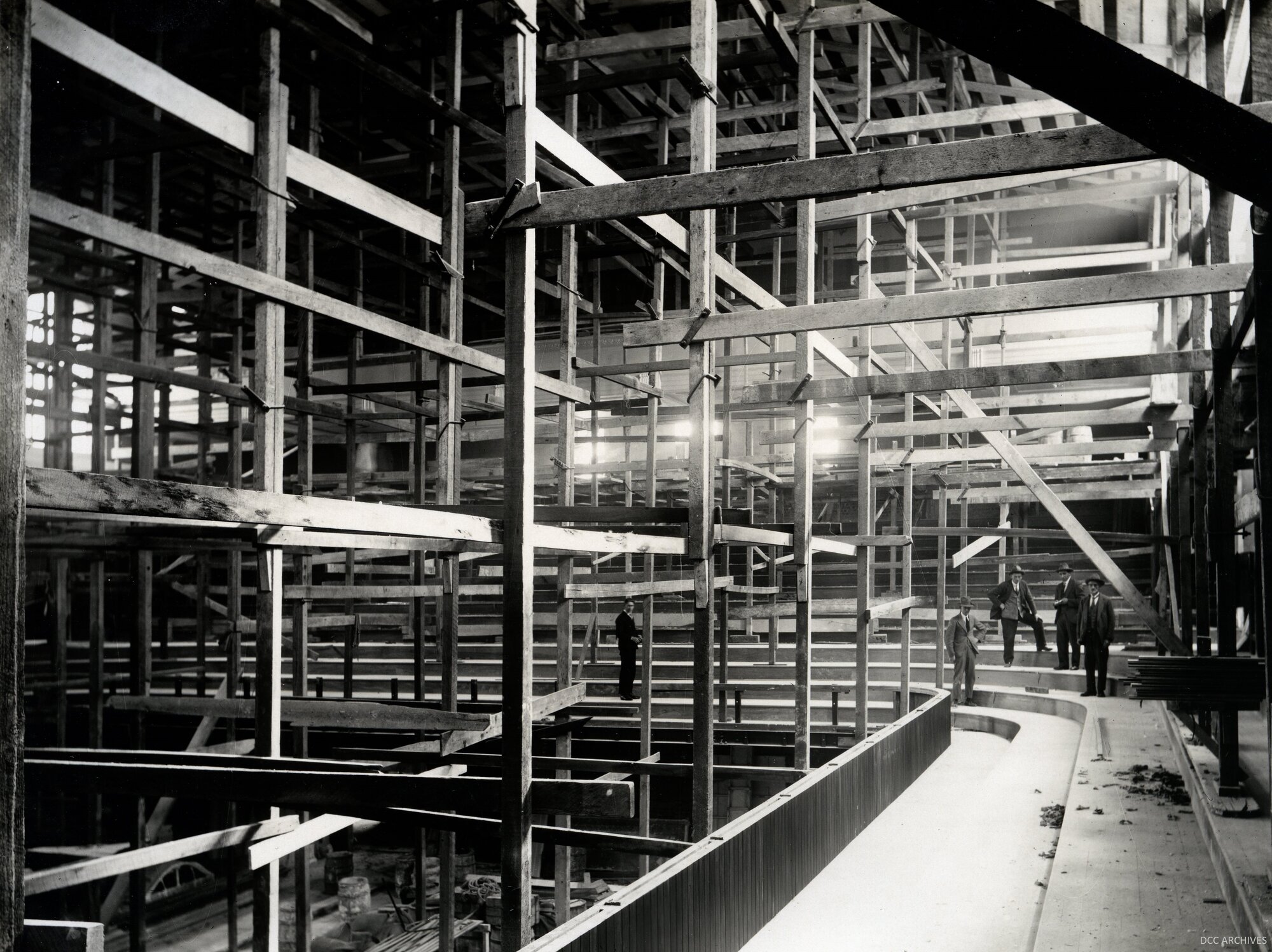 Dunedin Town Hall Interior Construction