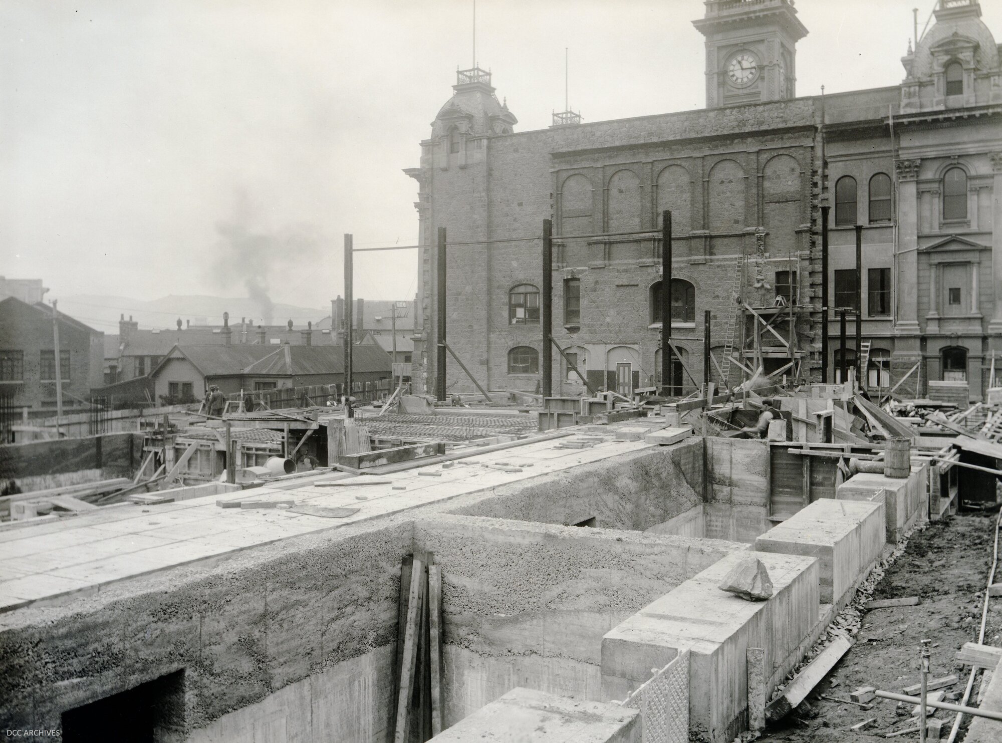 Dunedin Town Hall Construction