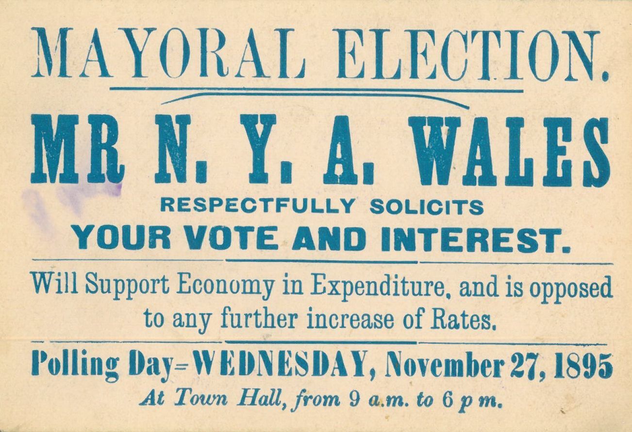 Mayoral Election Card for N Y A Wales
