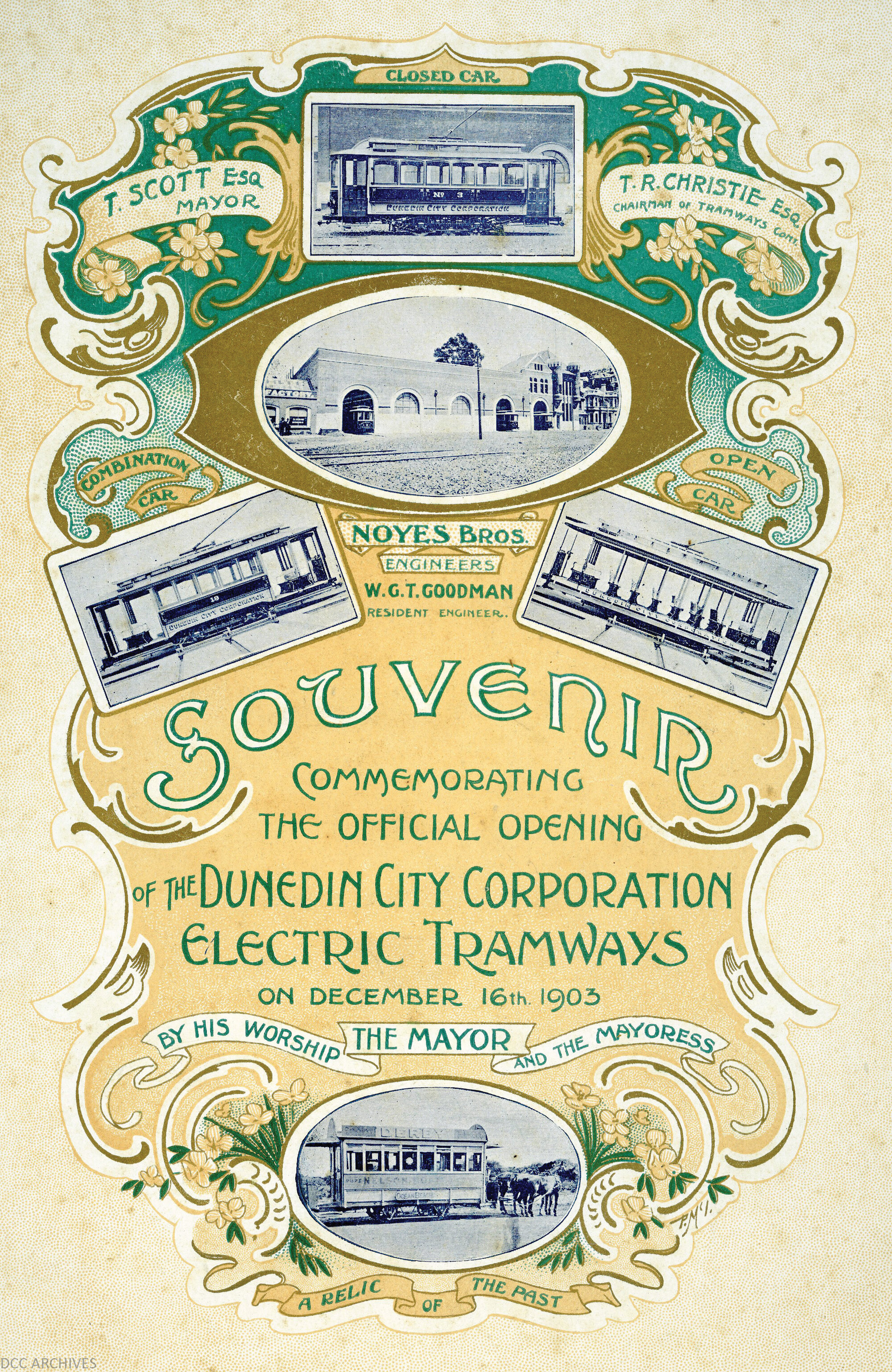 Souvenir Commemorating the Official Opening of the Dunedin City Corporation Electric Tramways