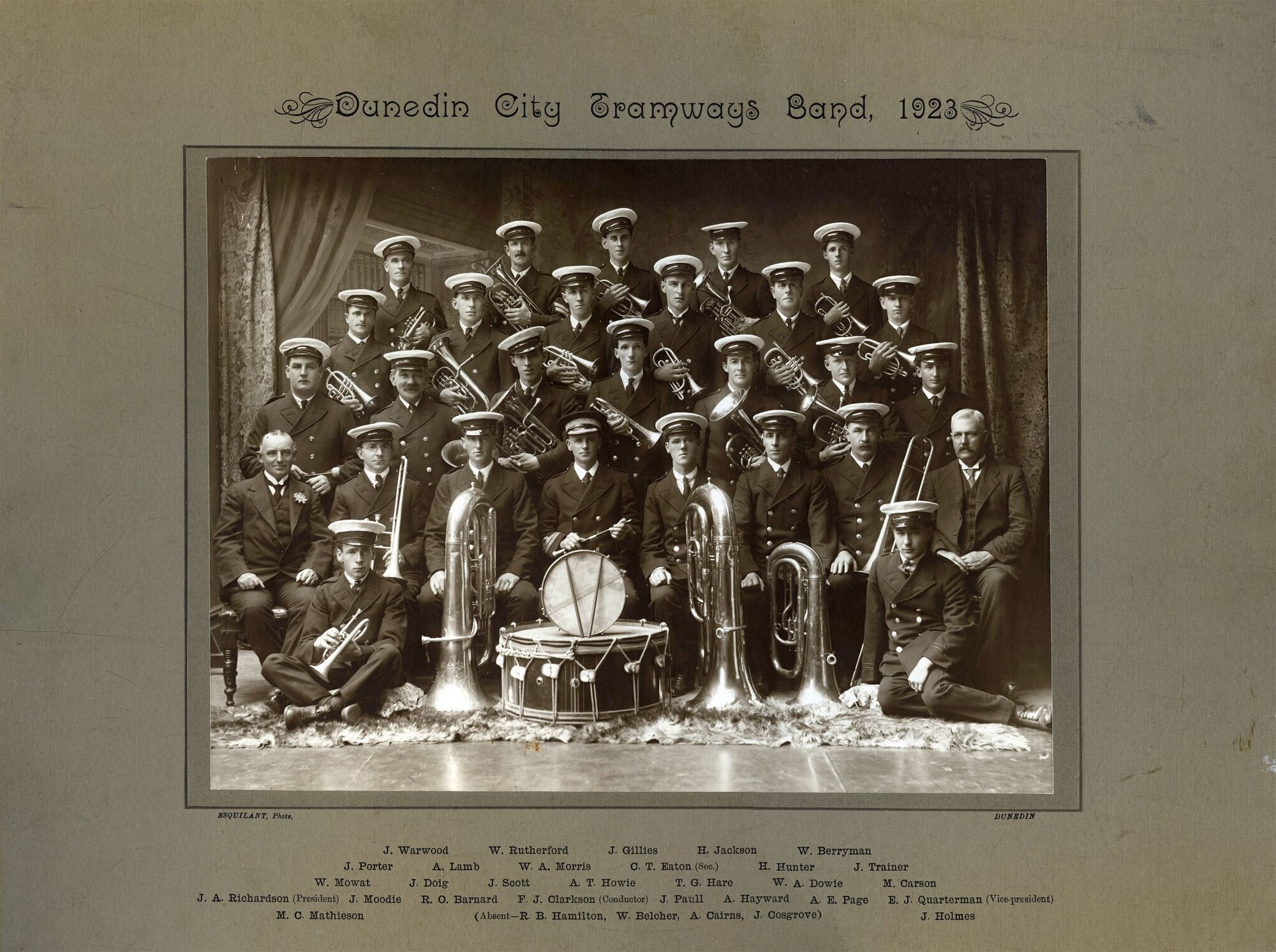 Dunedin City Tramways Band, 1923