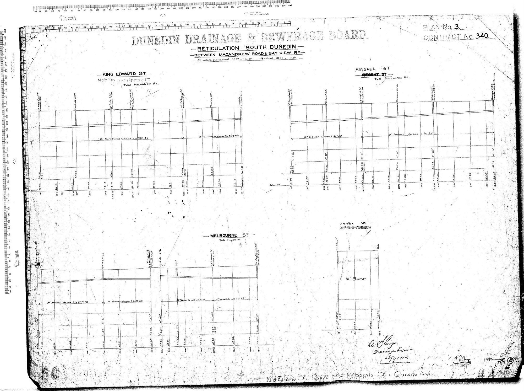Reticulation South Dunedin - Between MacAndrew Road and Bay View Road - King Edward Street, Regent Street, Melbourne Street and Queens Avenue