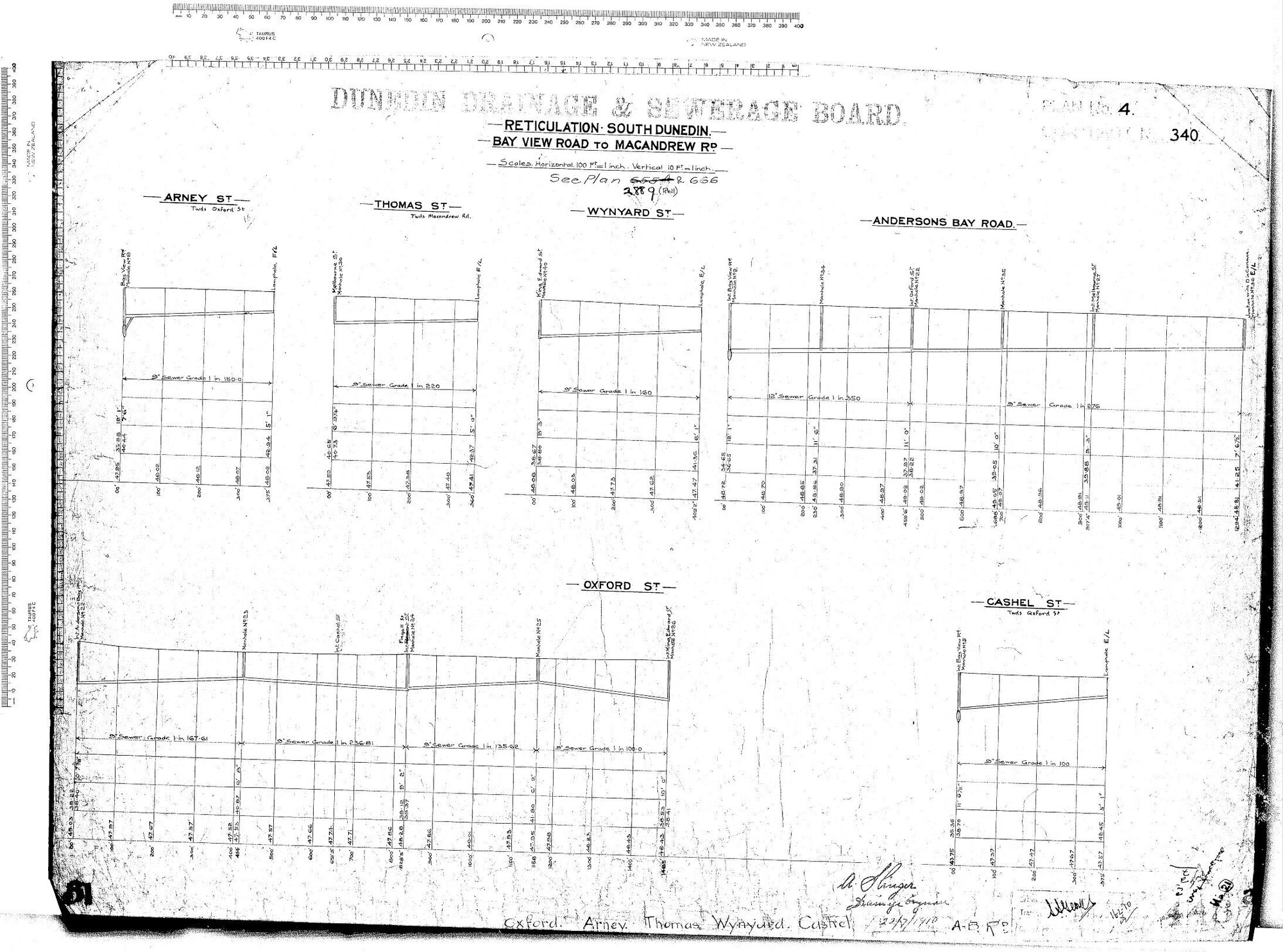 Reticulation South Dunedin - Bay View Road to MacAndrew Road - Oxford Street, Arney Street, Thomas Street, Wynard Street and Cashel Street