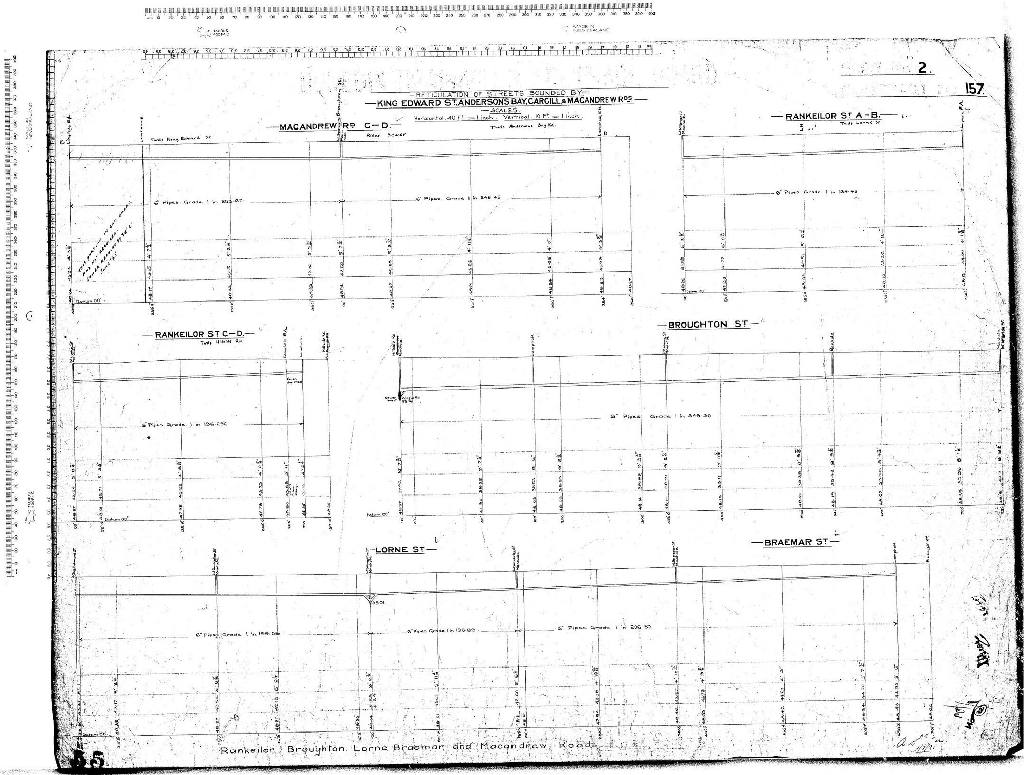 Reticulation of Streets Bounded By - King Edward Street, Anderson's Bay, Cargill and MacAndrew Roads - Rankeilor Street, Broughton Street, Lorne Street, Braemar Street and MacAndrew Road