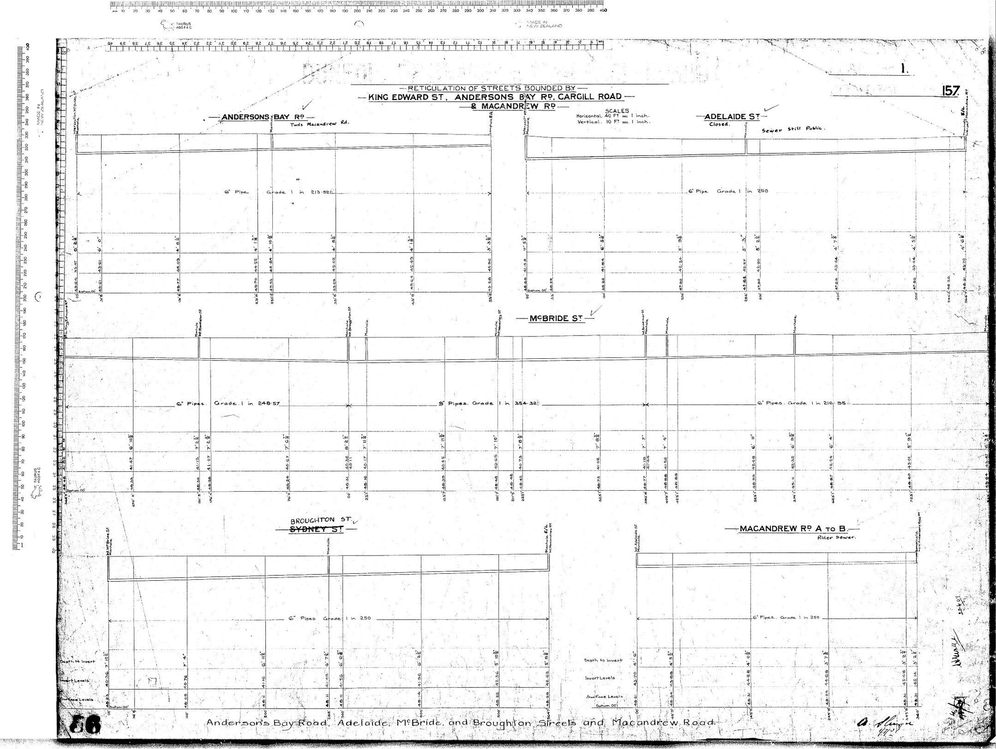 Reticulation of Streets Bounded By - King Edward Street, Anderson's Bay, Cargill and MacAndrew Roads - Anderson's Bay Road, Adelaide Street, McBride Street Brighton St and MacAndrew Road