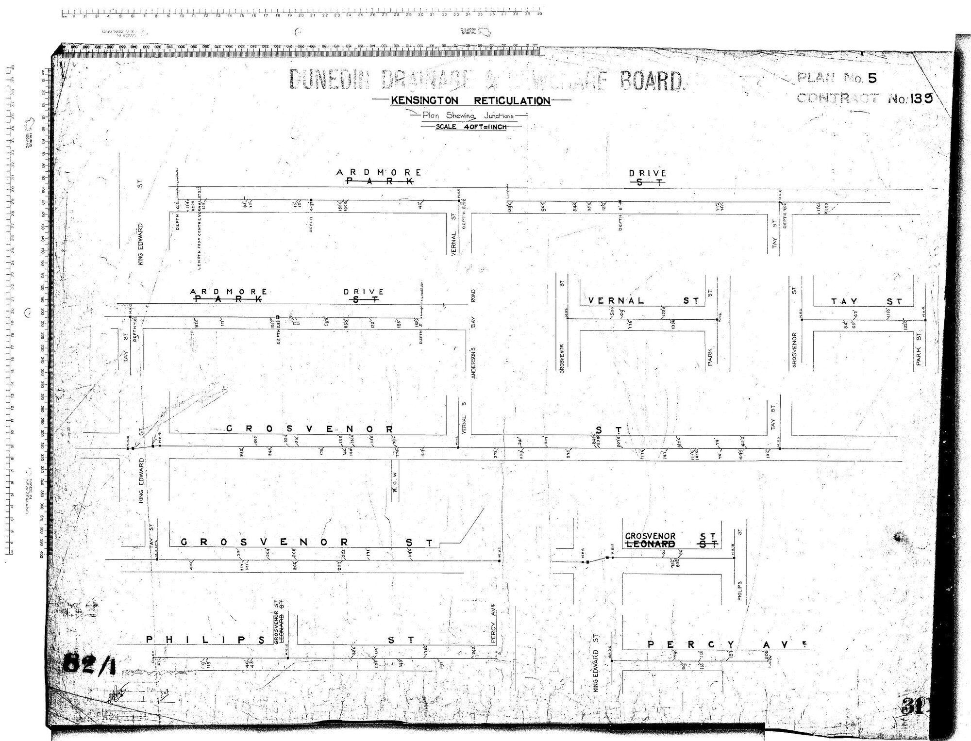 Kensington Reticulation - Plan Shewing Junctions