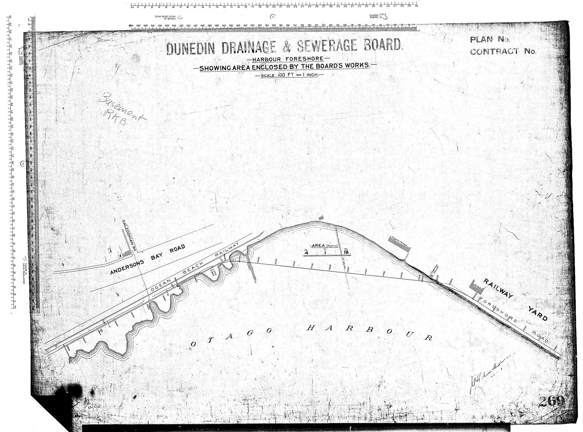 HARBOUR FORESHORE - SHOWING AREA ENCLOSED BY THE BOARDS WORKS