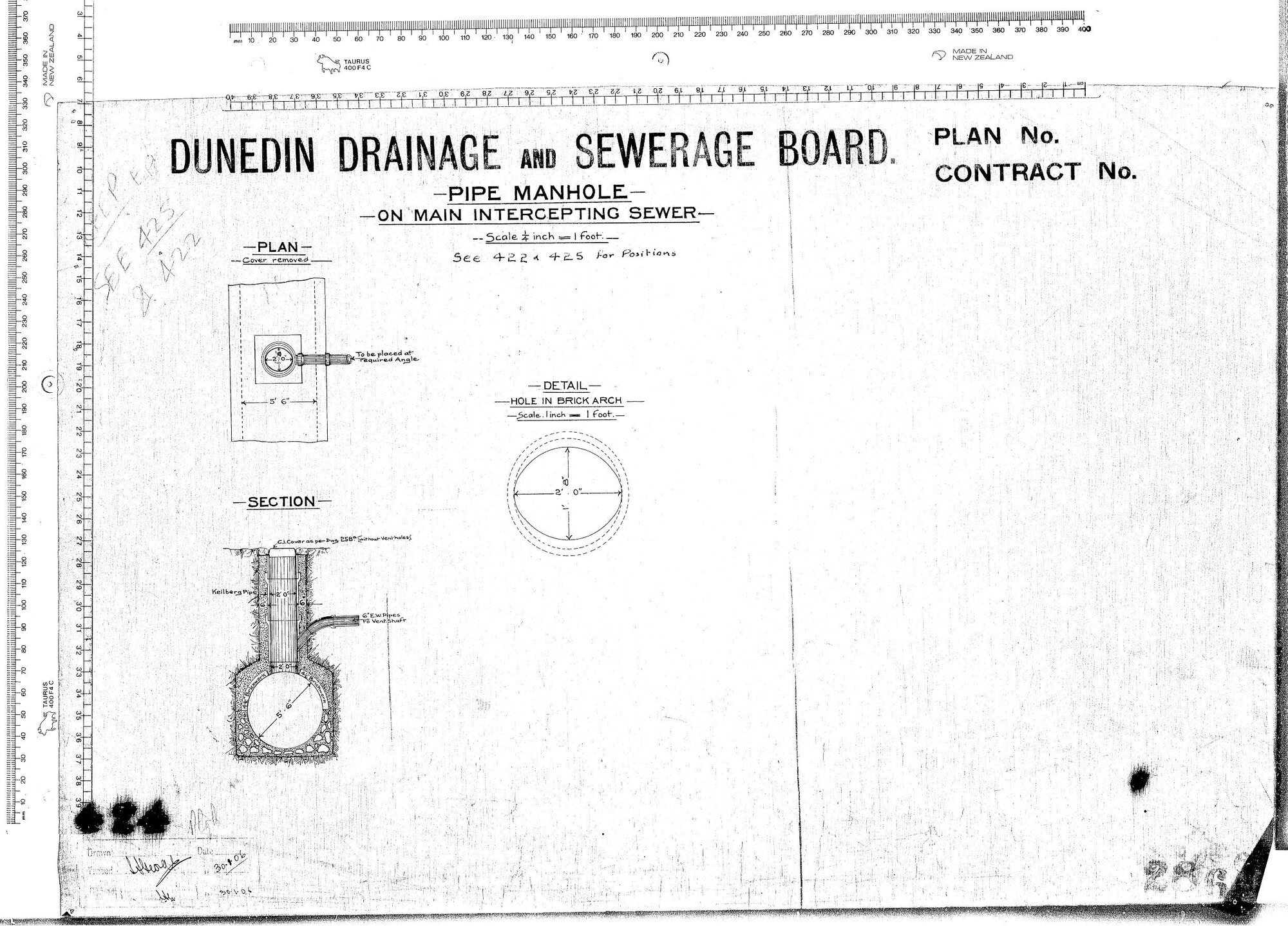 PIPE MANHOLE - ON MAIN INTERCEPTING SEWER