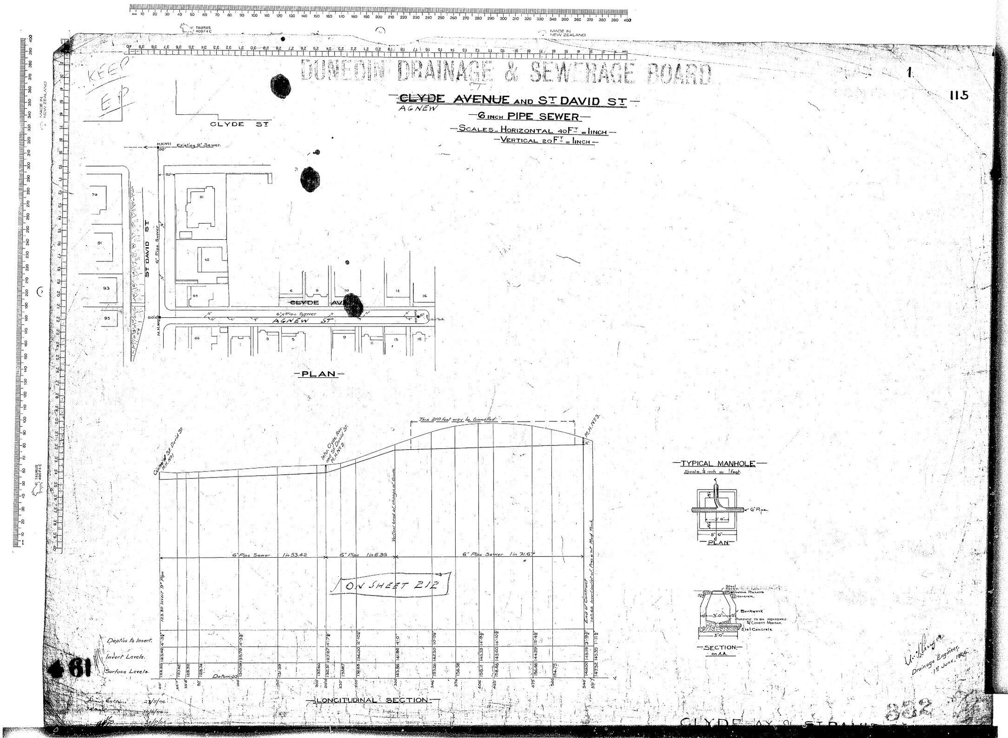 AGNEW ST AND ST DIVID ST - 6" PIPE SEWER