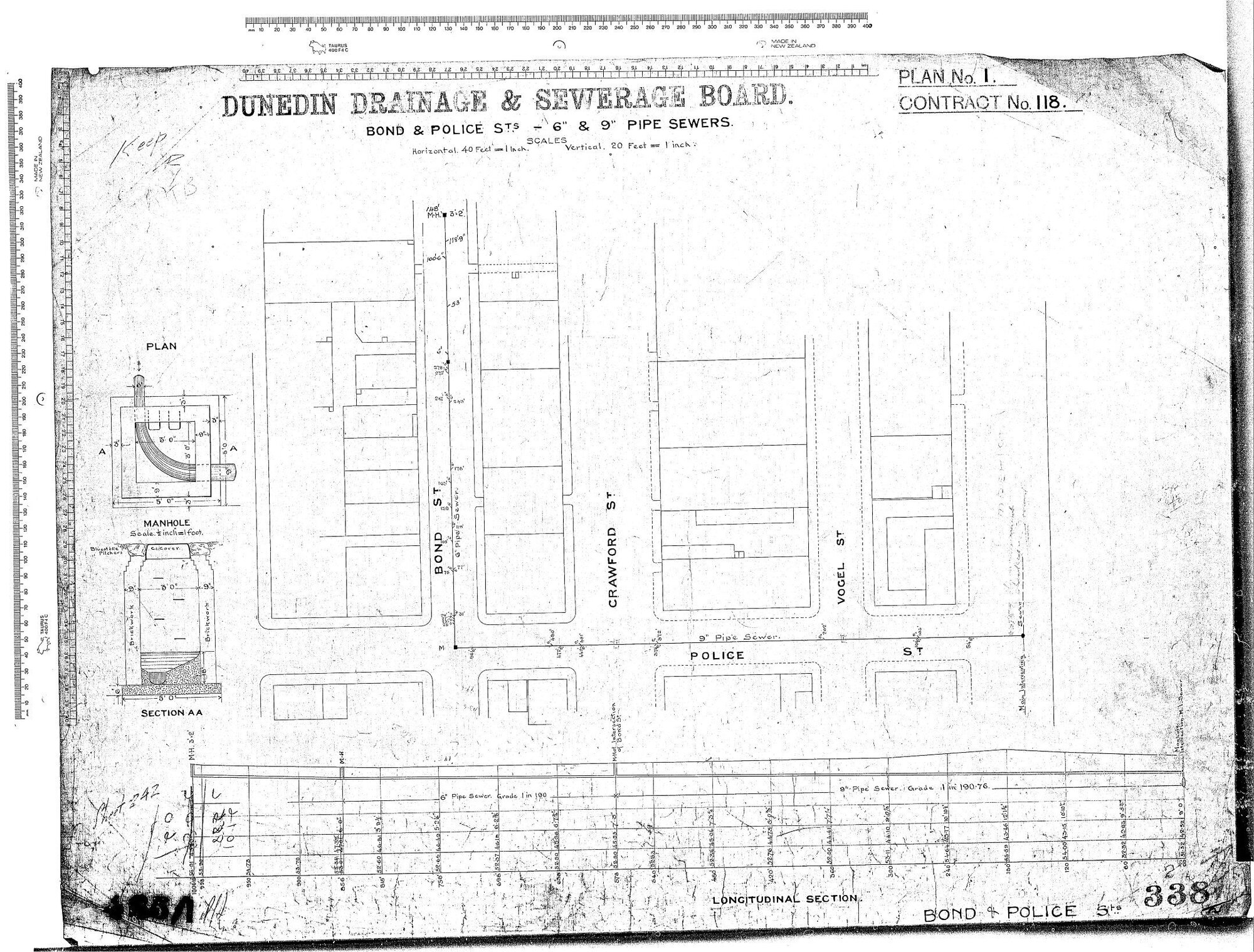 BOND &amp; POLICE ST'S - 6" &amp; 9" PIPE SEWERS