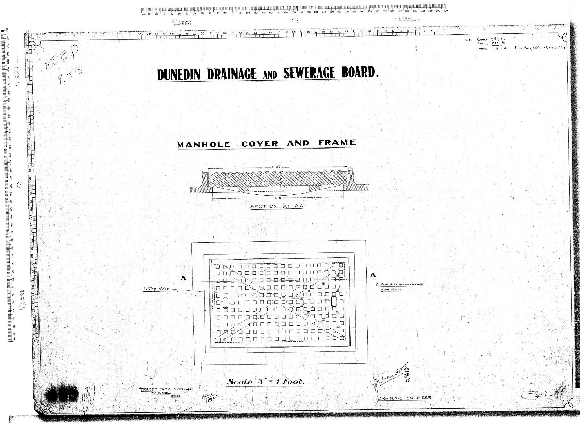 MANHOLE COVER AND FRAME