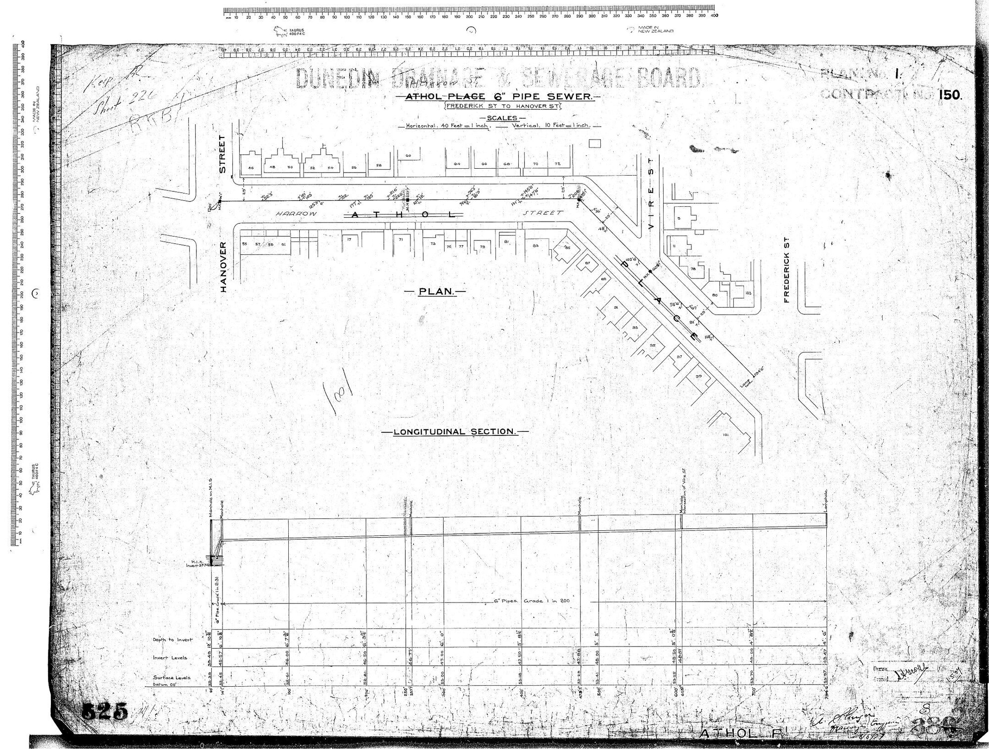 HARROW ST 6" PIPE SEWER - FREDERICK ST TO HANOVER ST