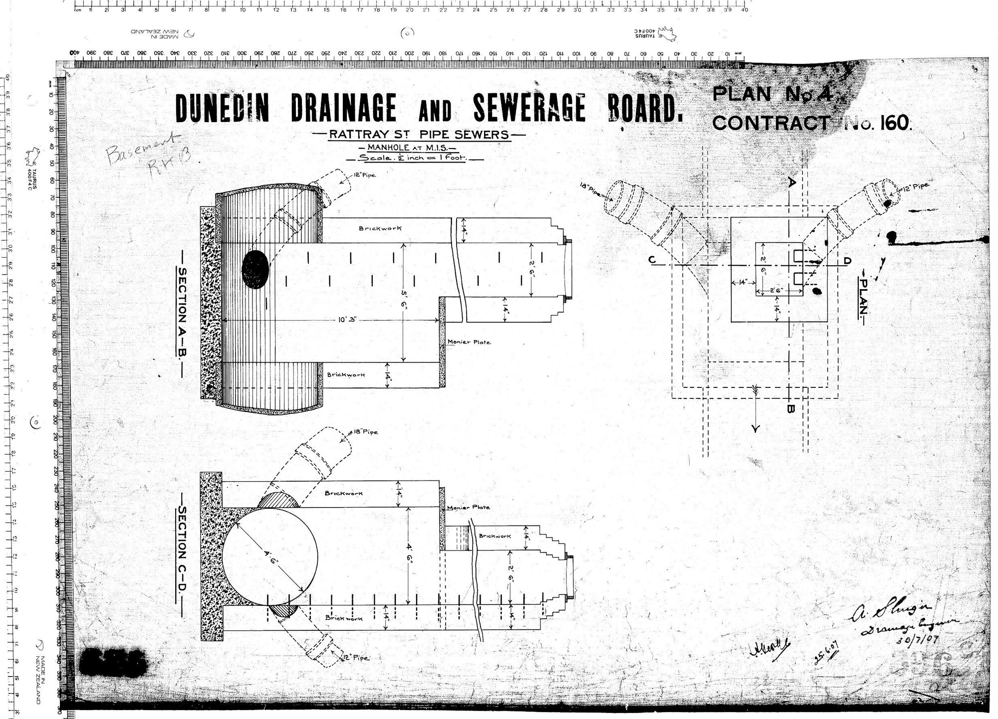 RATTRAY ST PIPE SEWERS - MANHOLE AT M.I.S