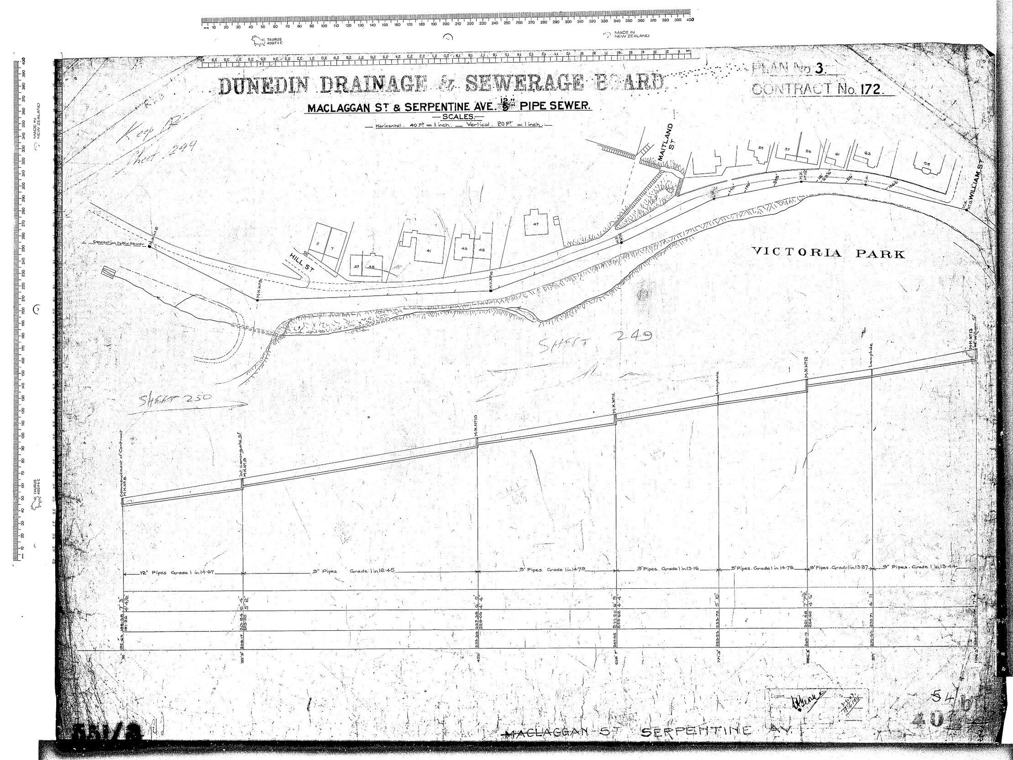 MACLAGGAN ST &amp; SERPENTINE AV 12"/9" PIPE SEWER
