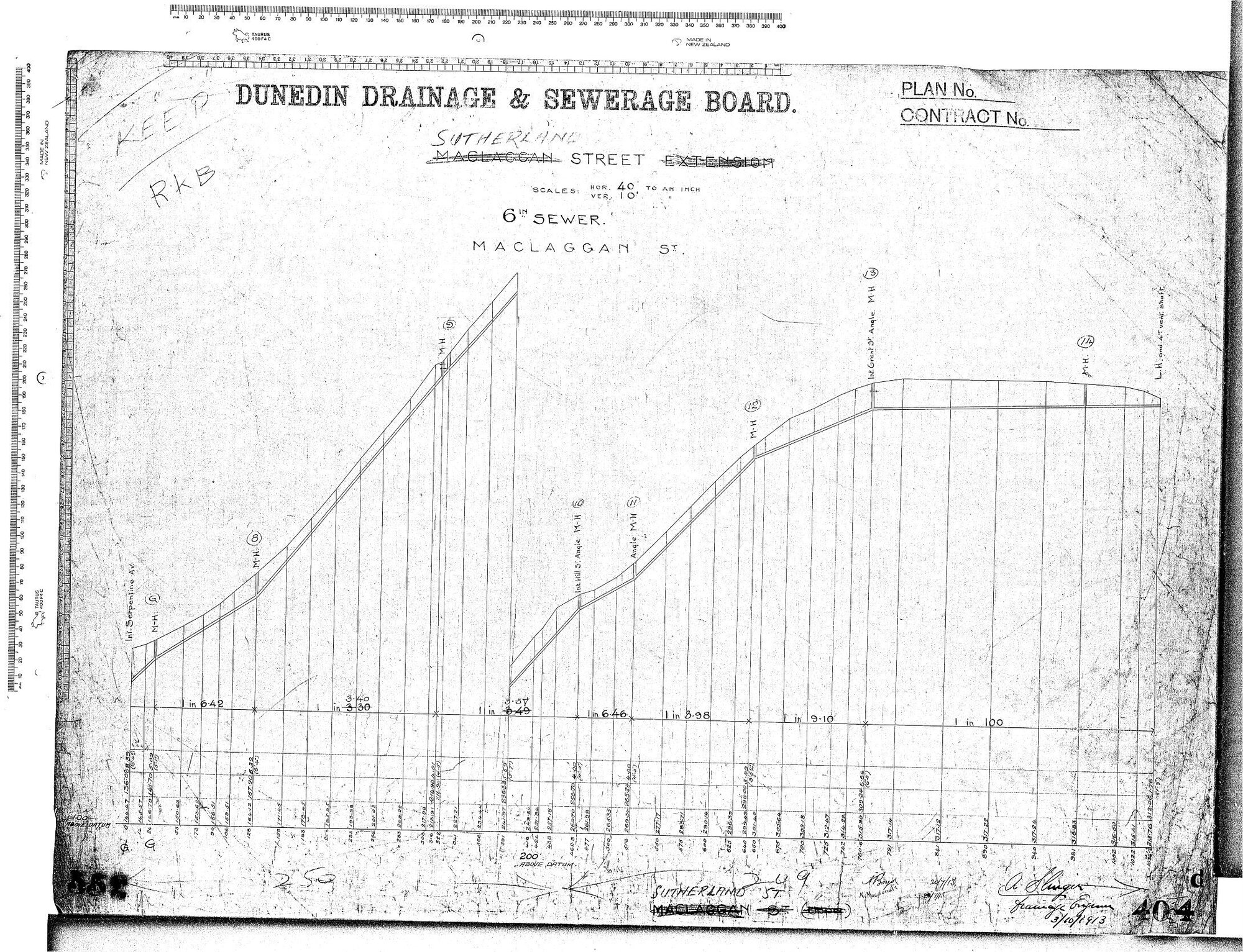 SUTHERLAND STREET 6" SEWER MACLAGGAN ST