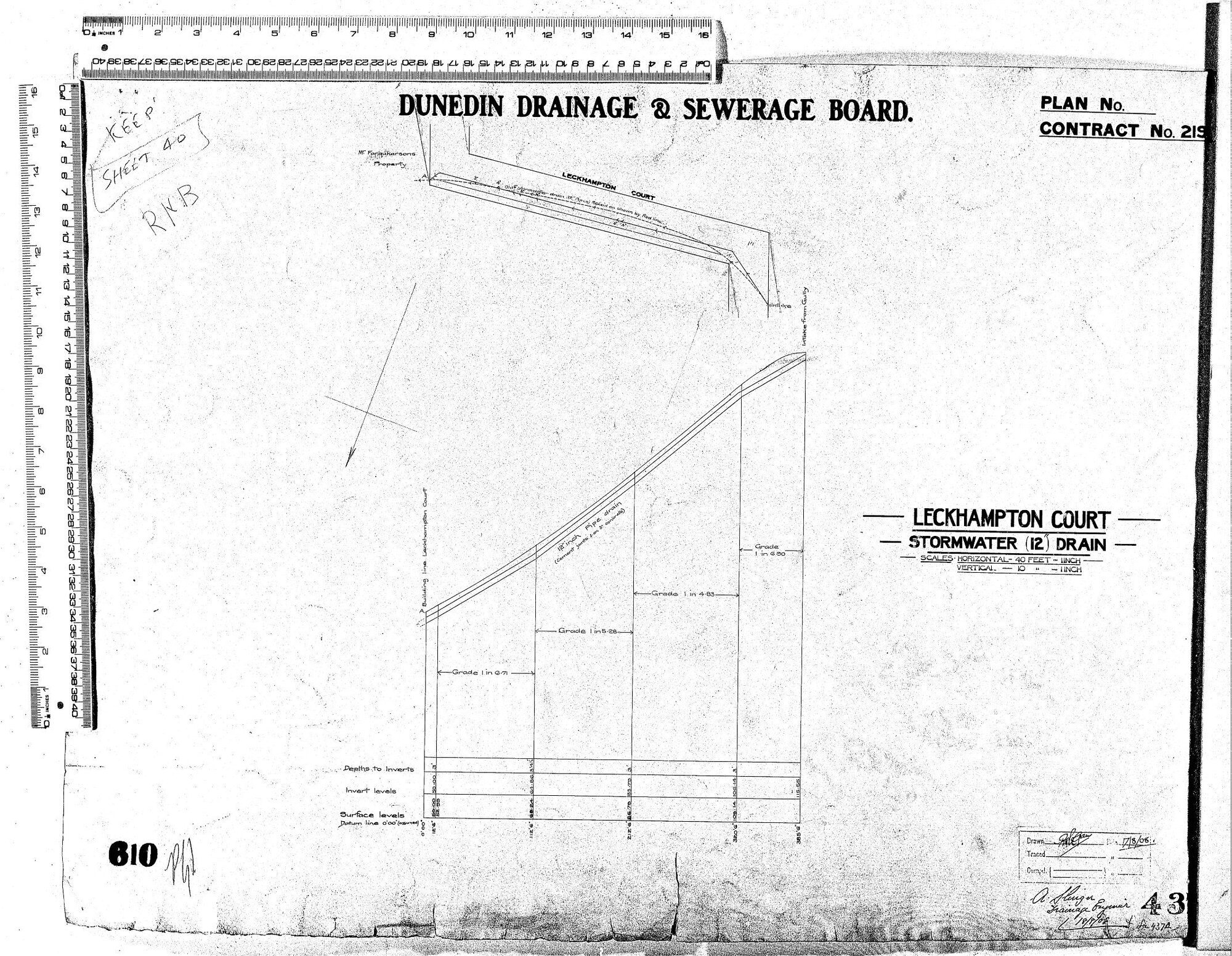 LECKHAMPTON COURT  - STORMWATER 12" DRAIN