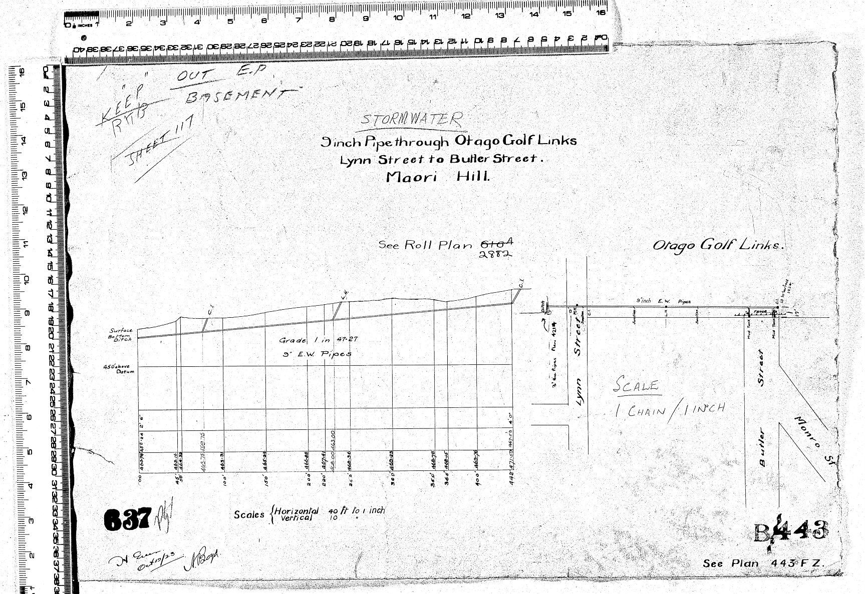 STORMWATER - 9" PIPE THROUGH OTAGA GOLF LINKS - LYNN STREET TO BUTLER STREET - MAORI HILL