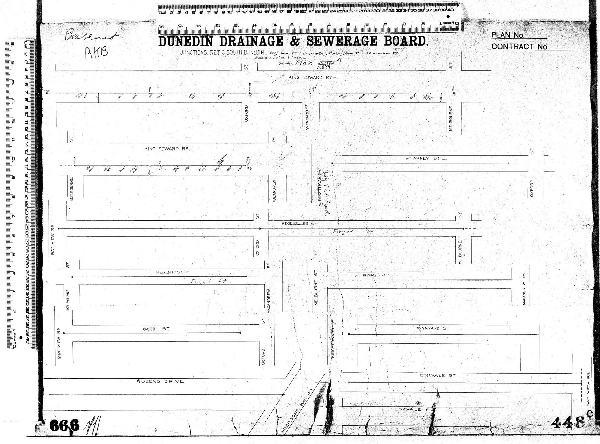 JUNCTIONS RETIC SOUTH DUNEDIN - KING EDWARD RD - ANDERSONS BAY RD - BAY VIEW RD TO MACANDREW RD