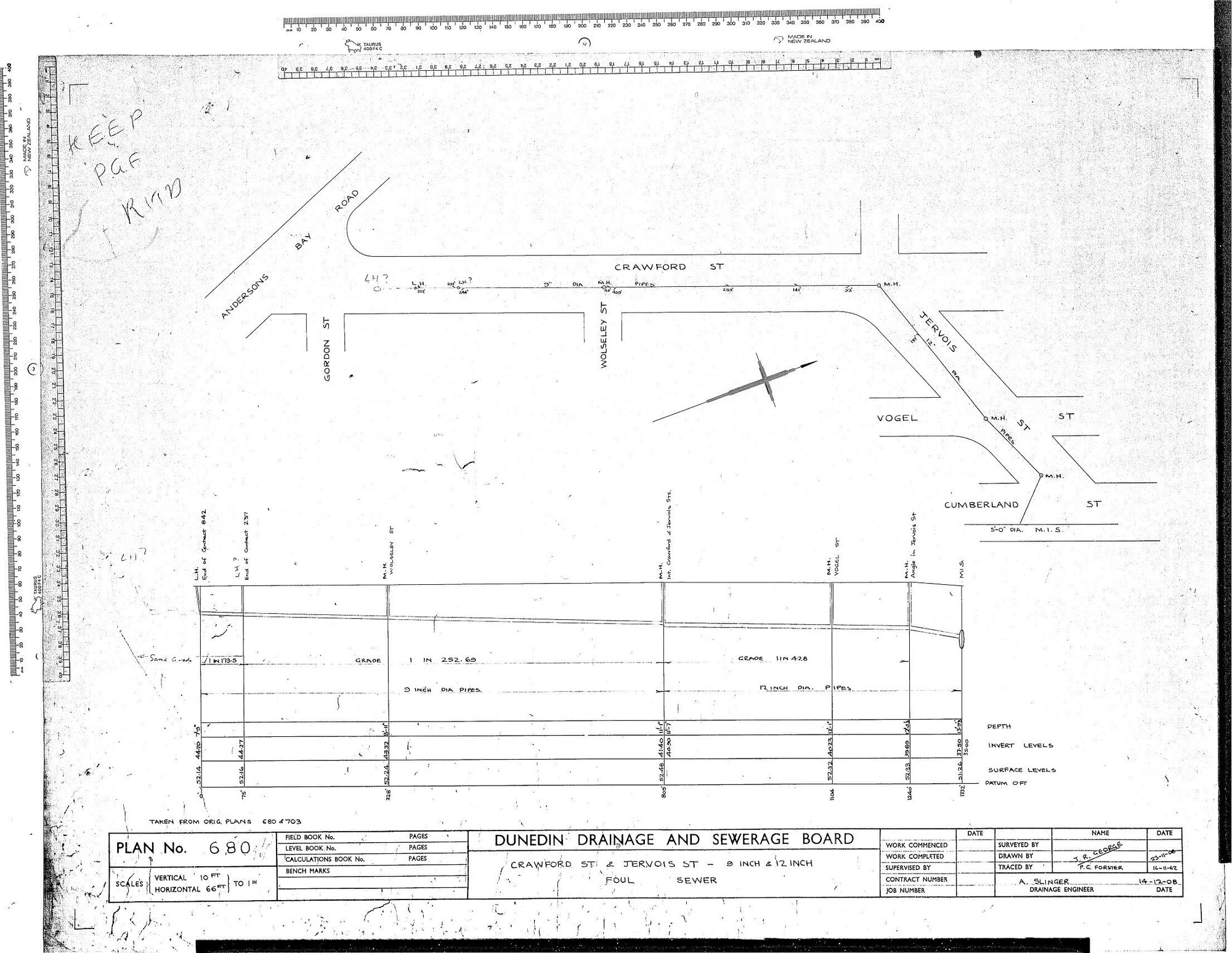 CRAWFORD ST &amp; JERVOIS ST - 9" &amp; 12" FOUL SEWER