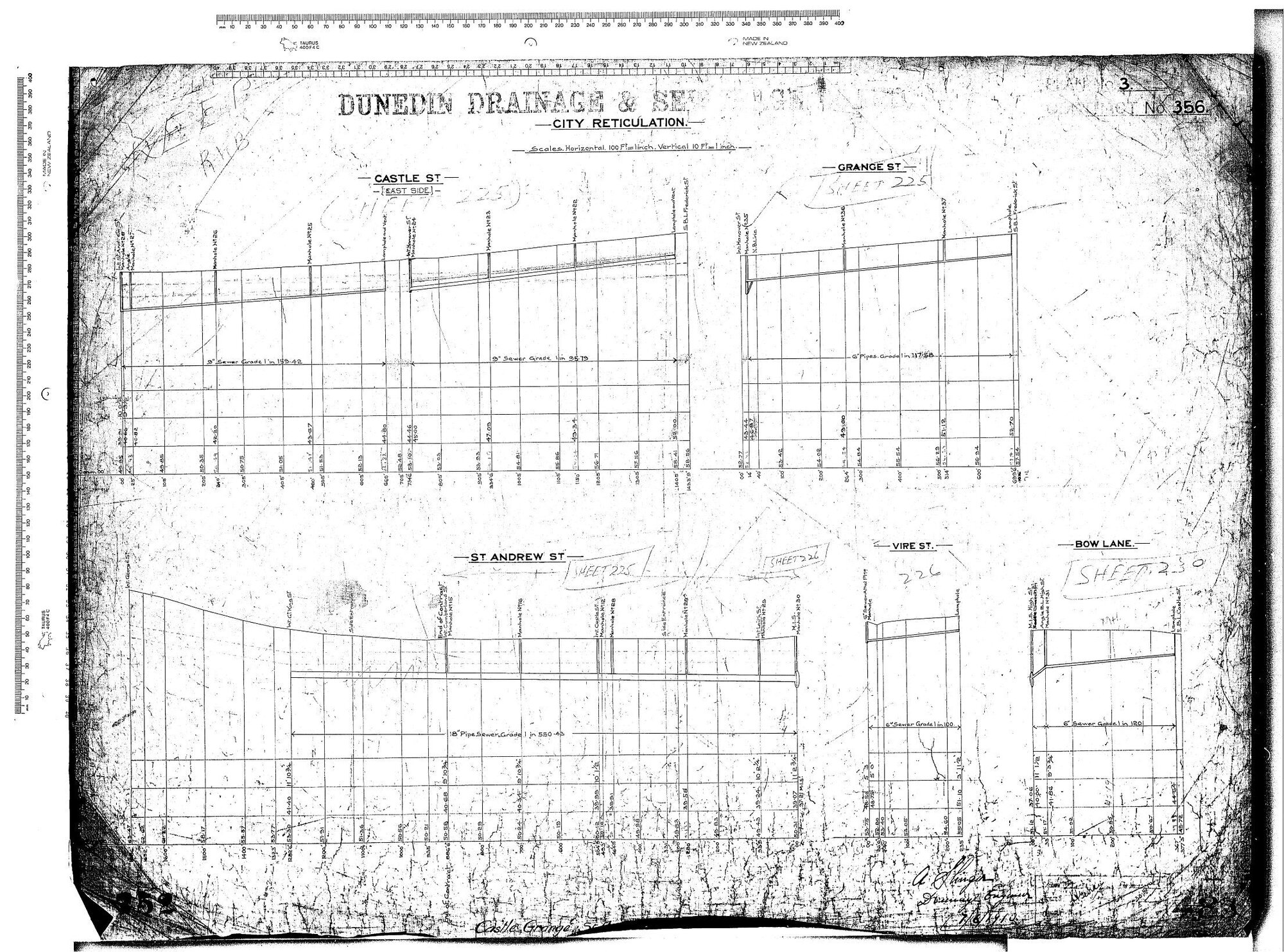 CITY RETICULATION - CASTLE ST, GRANGE ST. ST ANDREW ST. VIRE ST. BOW LANE