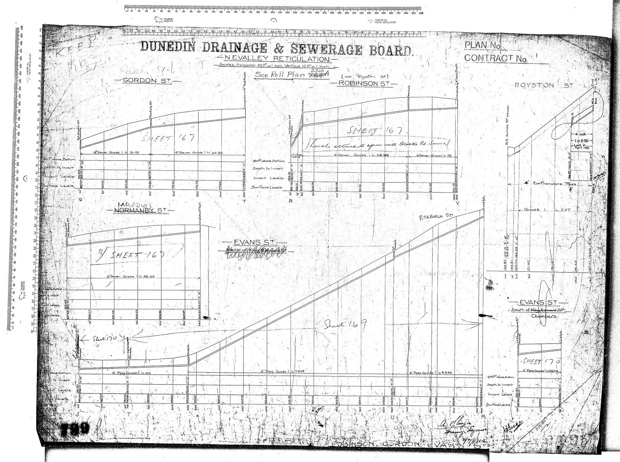 N.E. VALLEY RETICULATION - ROBINSON ST. GORDON ST. ROYSTON ST. MARQUIS ST. EVANS ST.