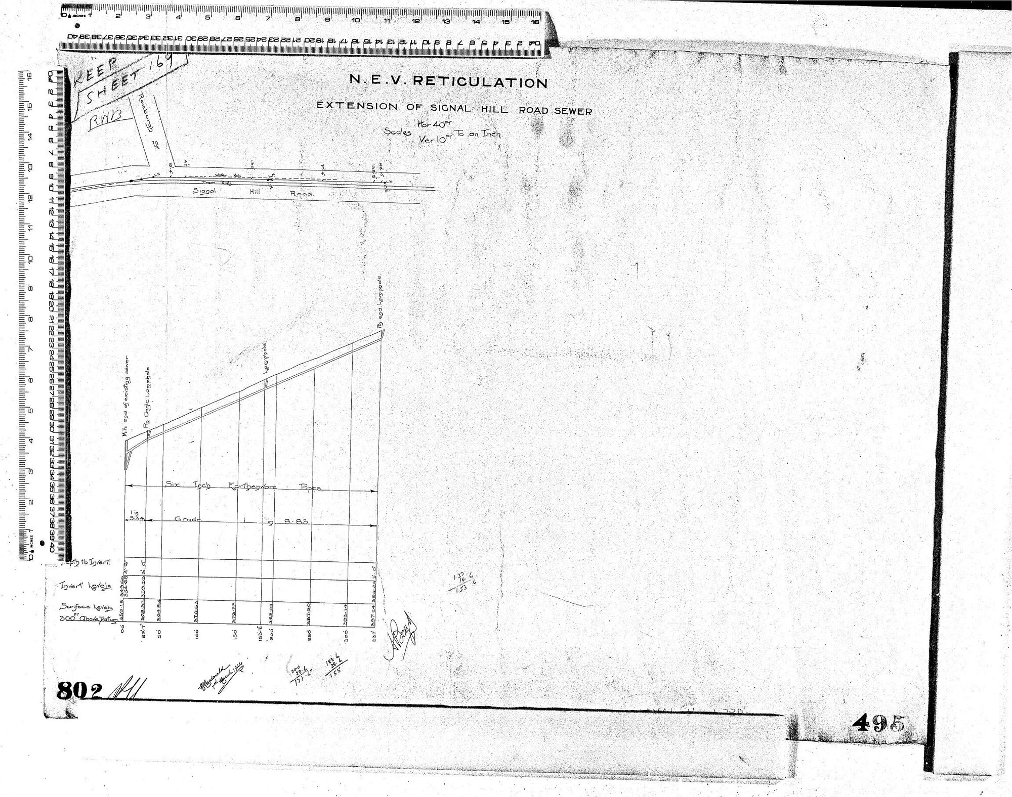 N.E.V RETICULATION &ndash; EXTENSION OF SIGNAL HILL ROAD SEWER