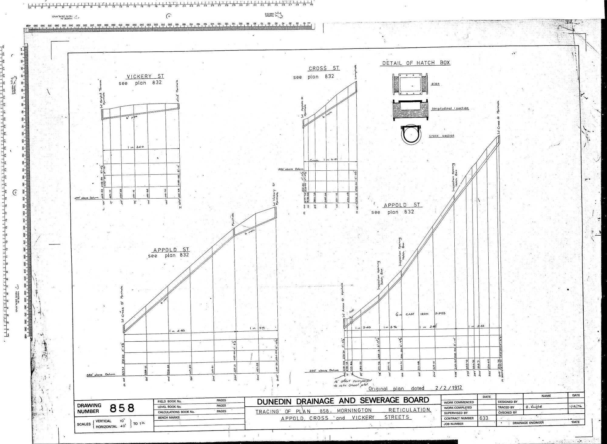 MORNINGTON RETICULATION &ndash; TRACING OF PLAN 858 APPOLD, CROSS AND VICKERY STREETS