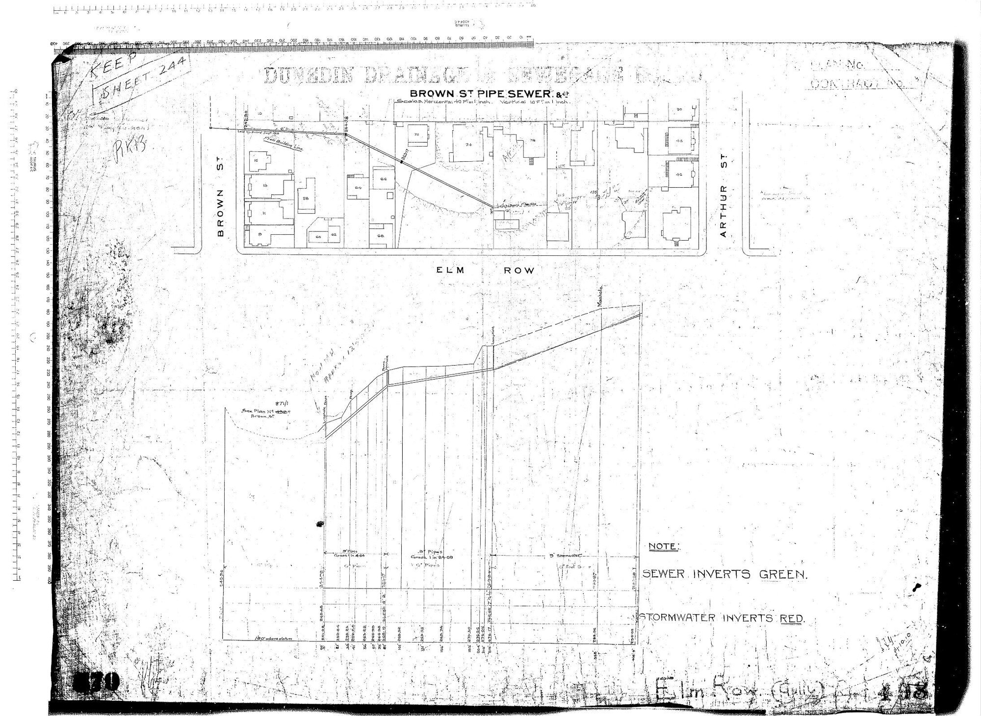 BROWN ST PIPE SEWER &ndash; ELM ROW (GULLY)