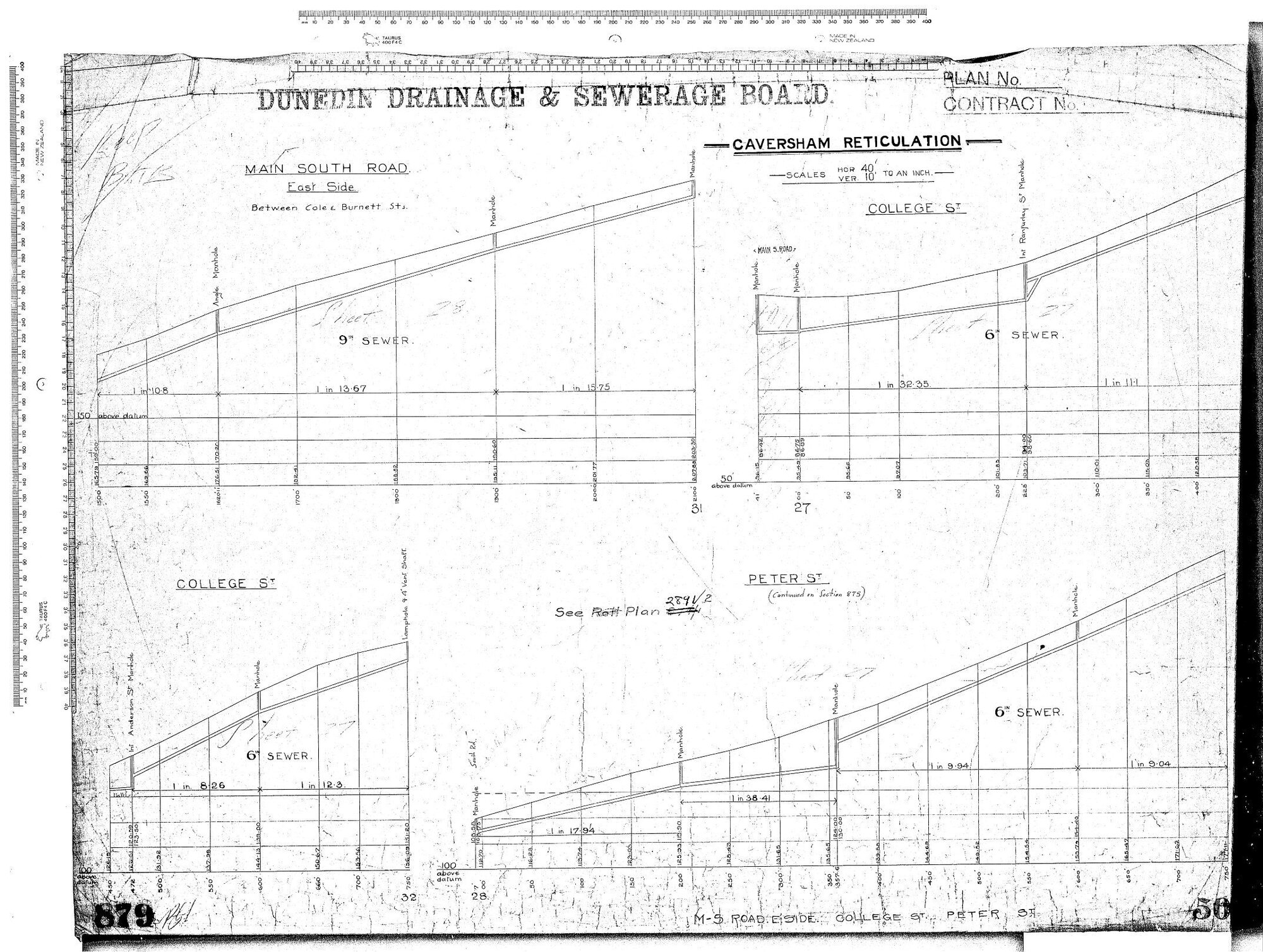 CAVERSHAM RETICULATION &ndash; MAIN SOUTH ROAD EAST SIDE, COLLEGE STREET AND PETER STREET