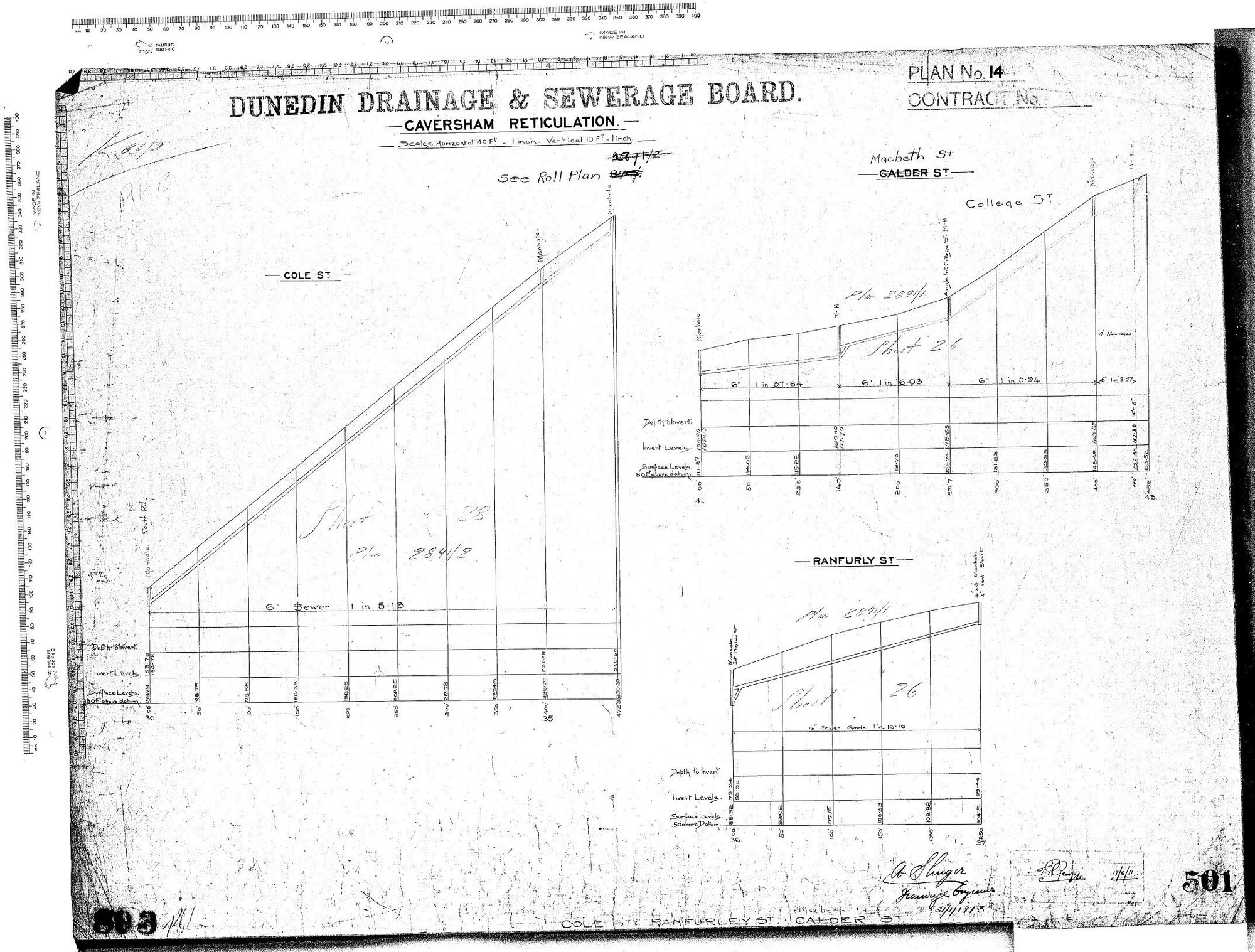 CAVERSHAM RETICULATION &ndash; COLE STREET, RANFURLY STREET AND CALDER STREET