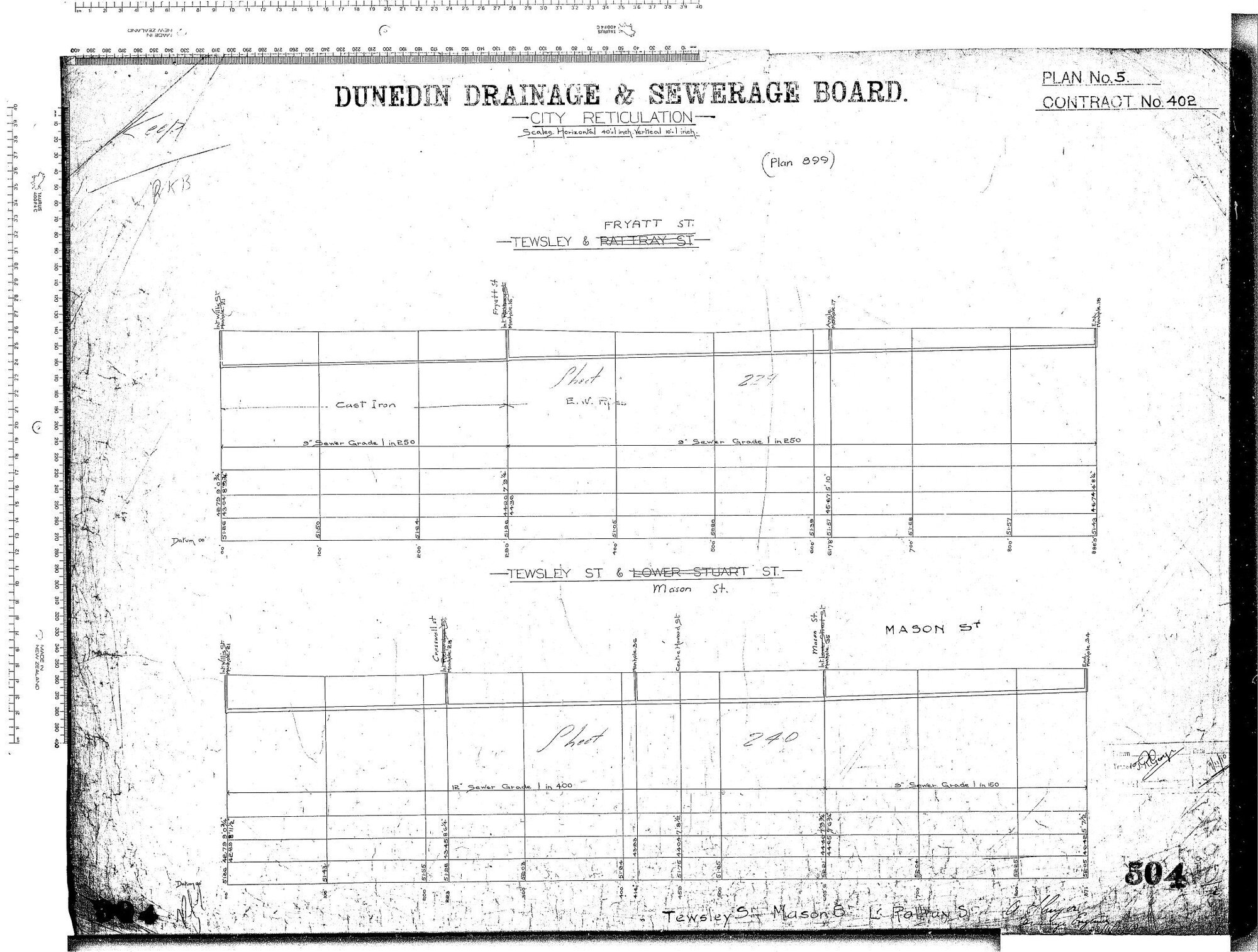 CITY RETICULATION &ndash; TEWSLEY STREET, MASON STREET AND LOWER RATTRAY STREET