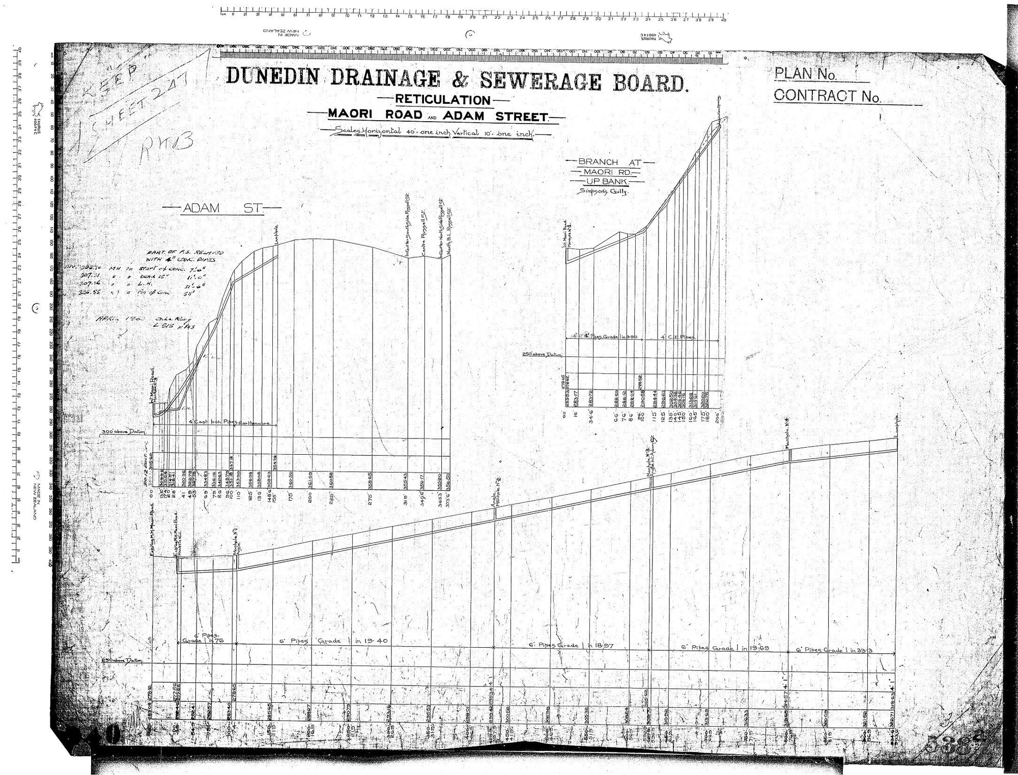 RETICULATION &ndash; MAORI ROAD AND ADAM STREET