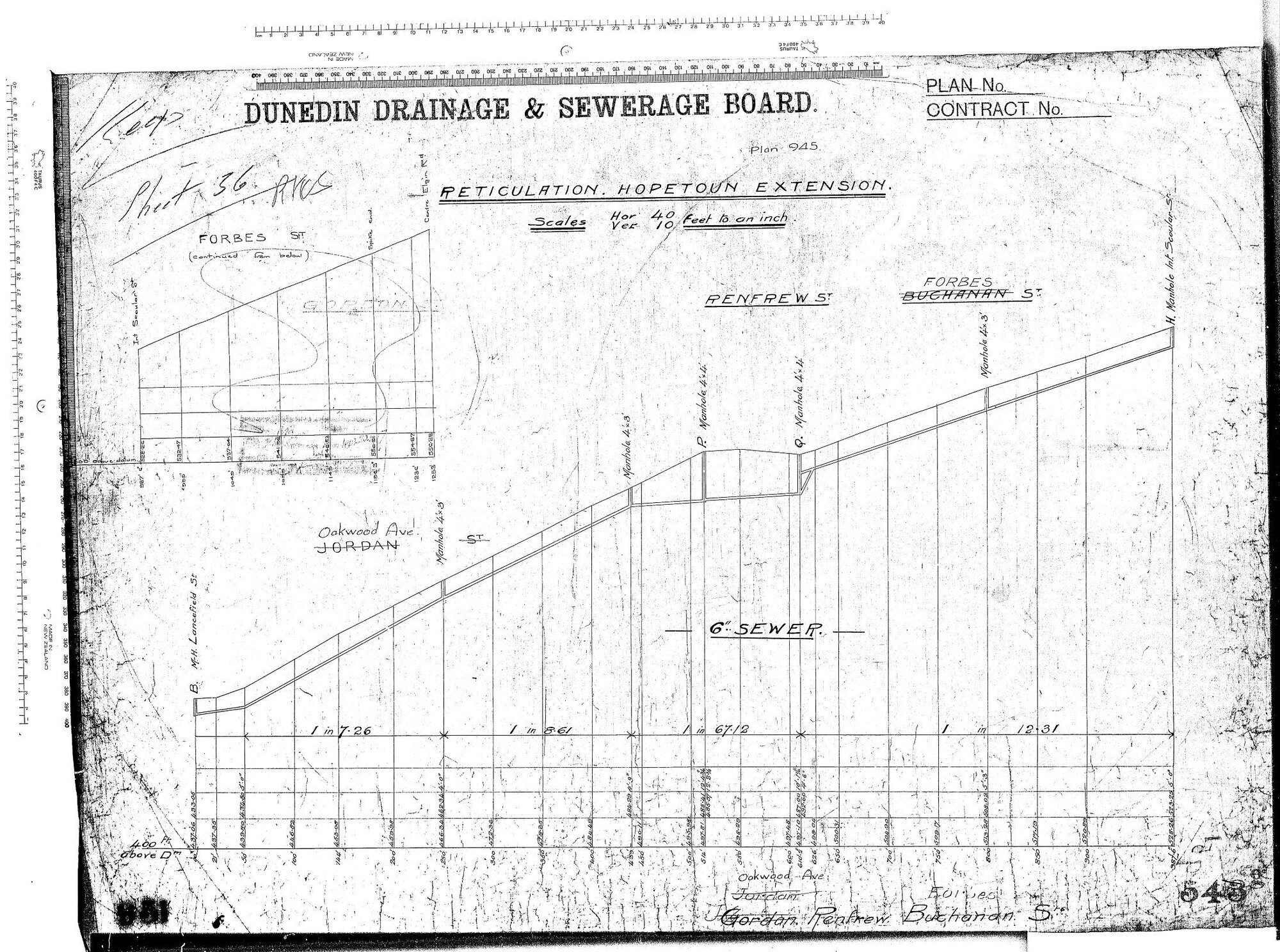 RETICULATION HOPETOUN EXTENSION &ndash; OAKWOOD AVENUE, RENFREW STREET, FORBES STREET AND BUCHANAN STREET