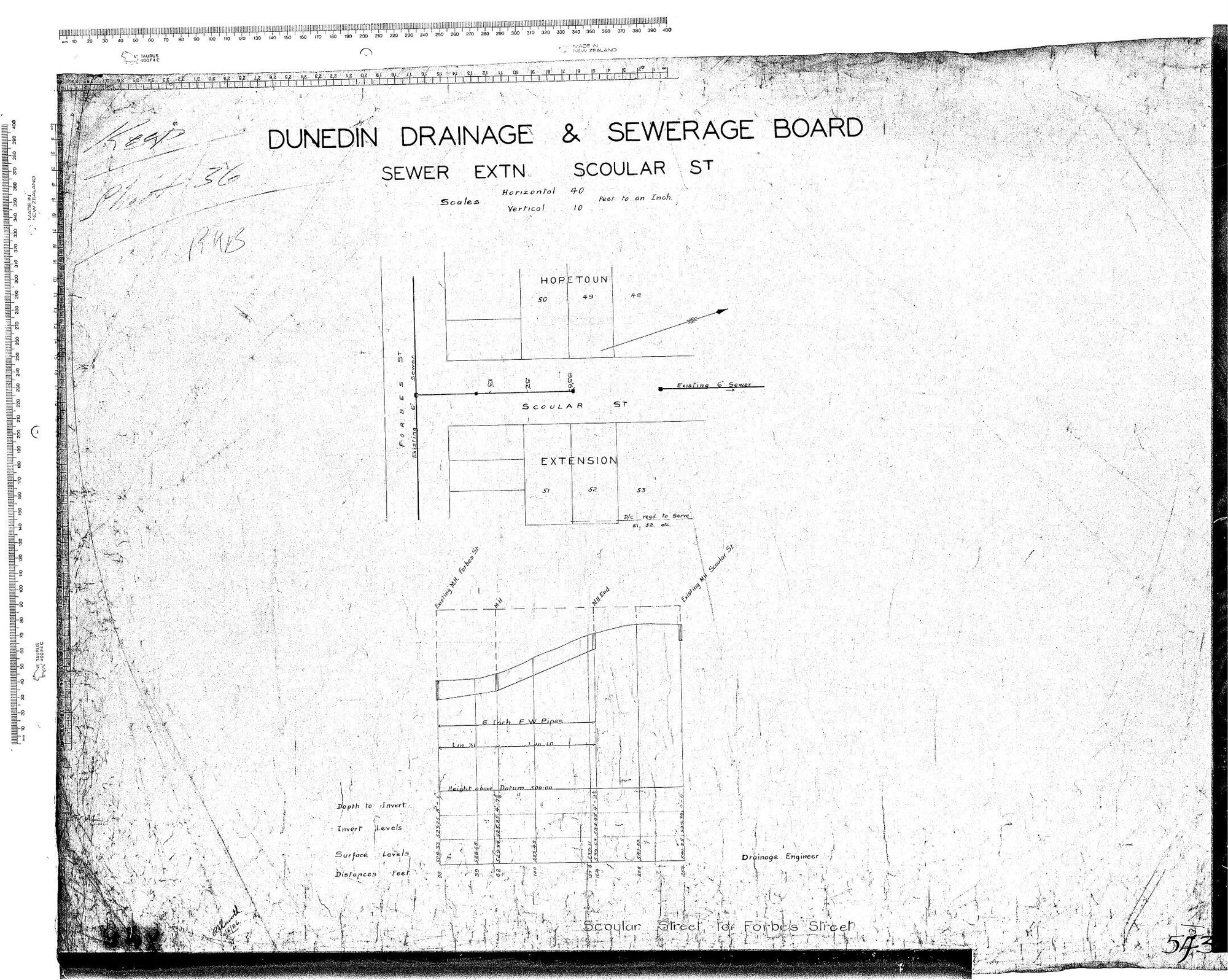 SEWER EXTN SCOULAR ST - SCOULAR ST TO FORBES STREET