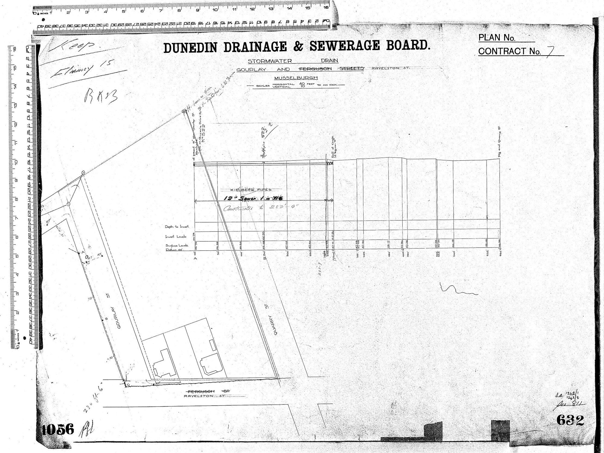 STORMWATER DRAIN - GOURLAY AND RAVELSTON ST.  MUSSELBURGH