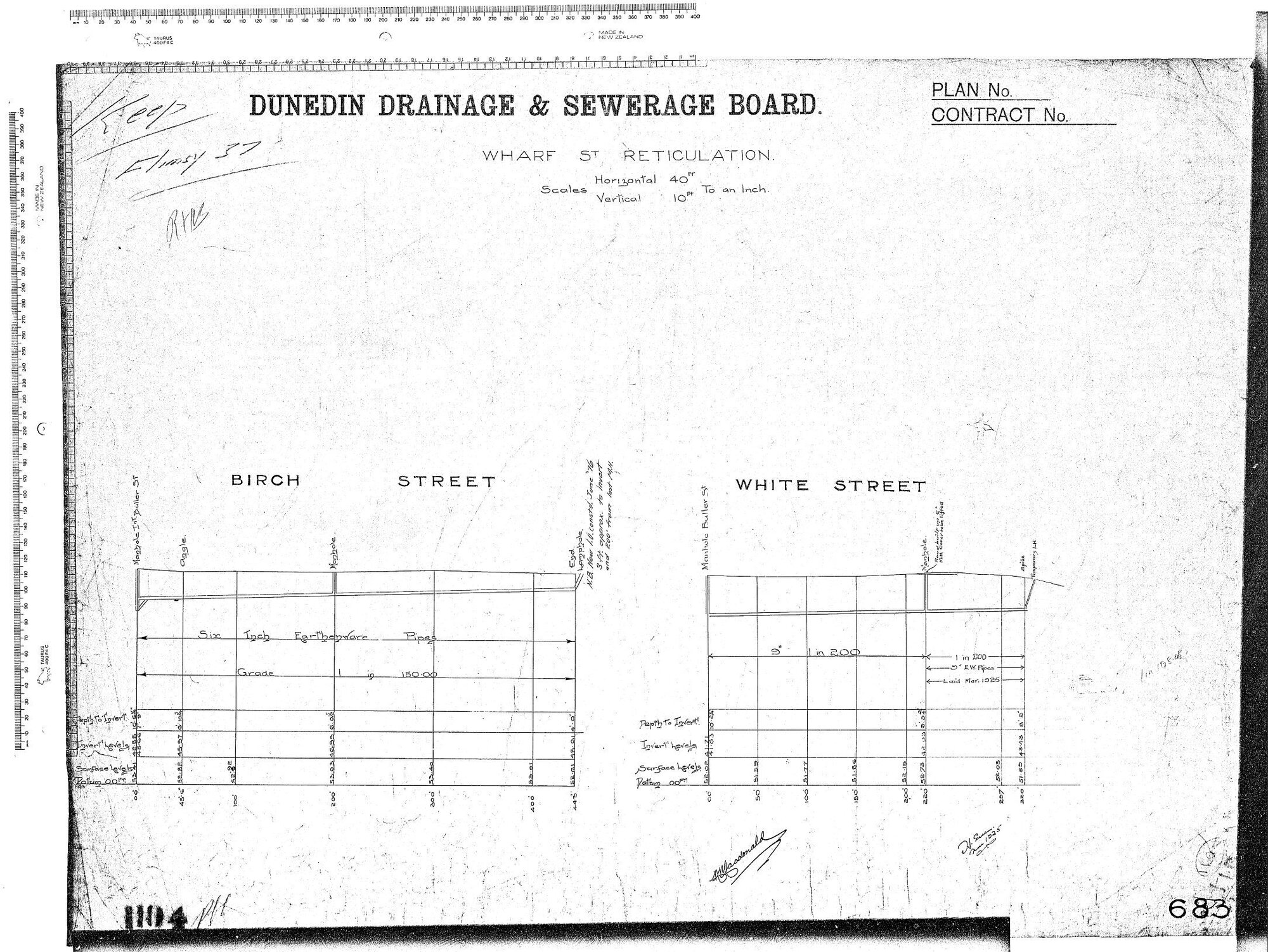 WHARF ST. RETICULATION - F.S.  -  BIRCH STREET.  WHITE STREET
