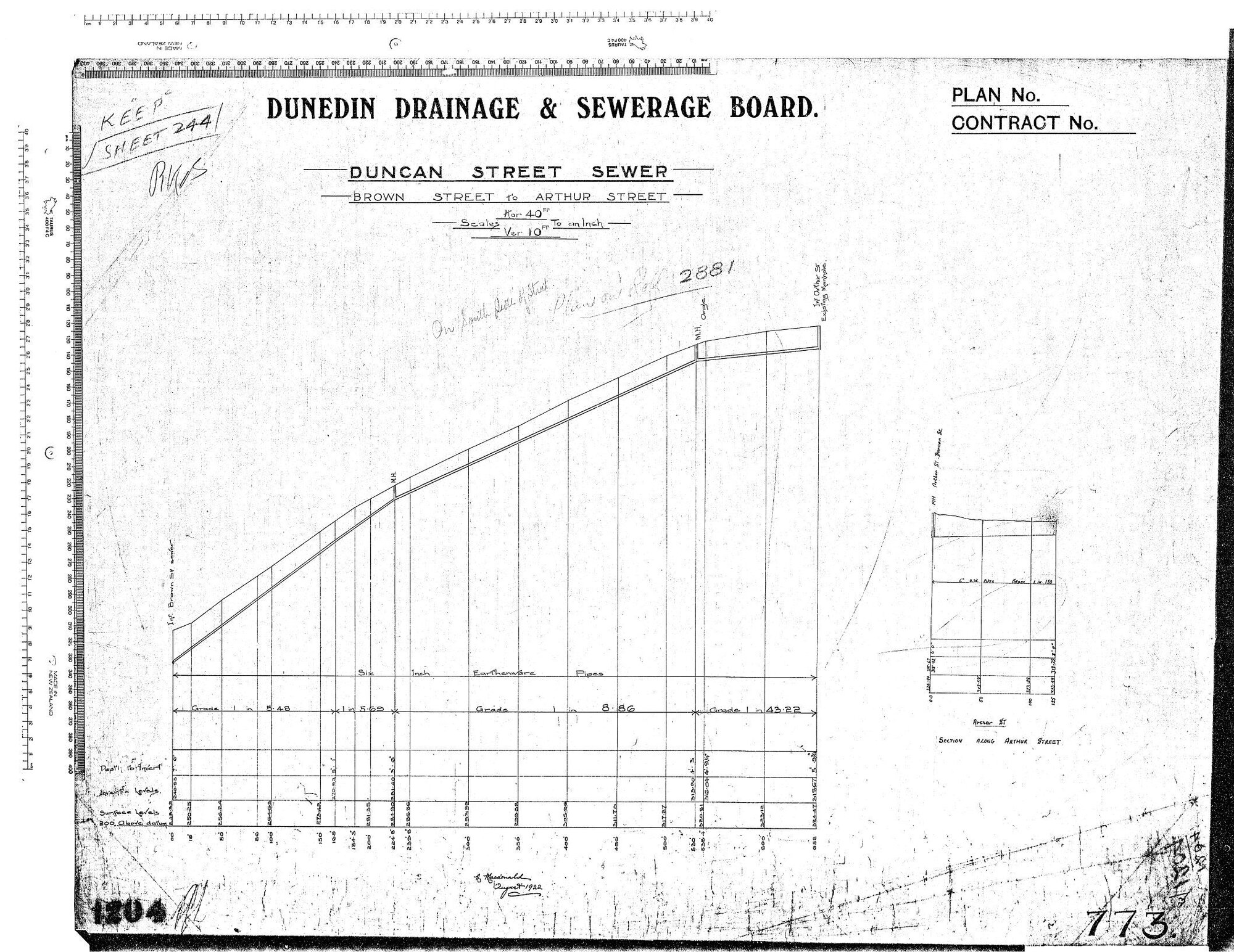 DUNCAN STREET SEWER - BROWMN STREET TO ARTHUR STREET