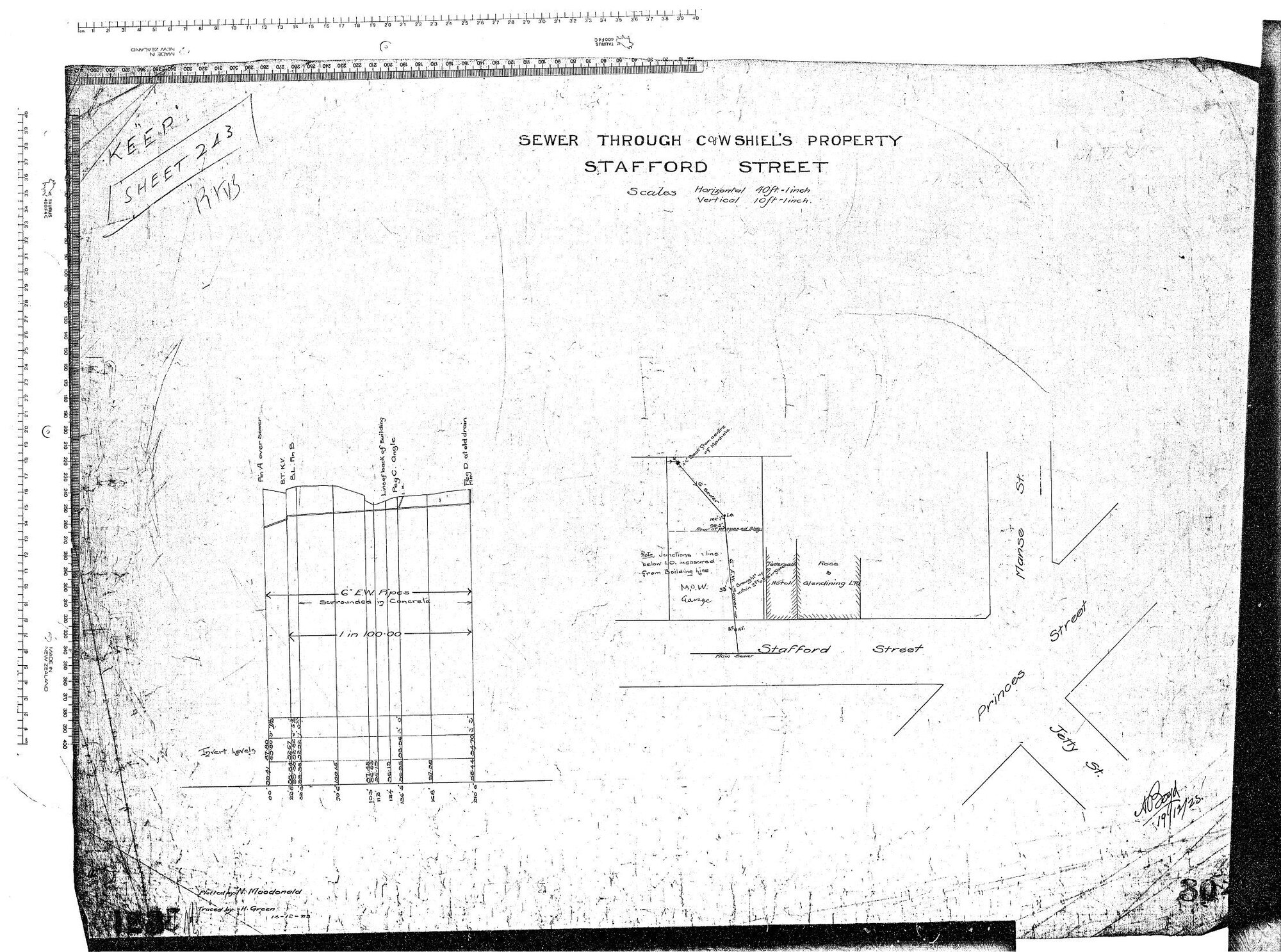SEWER THROUGH C&amp;W SHIEL'S PROPERTY  -  STAFFORD STREET