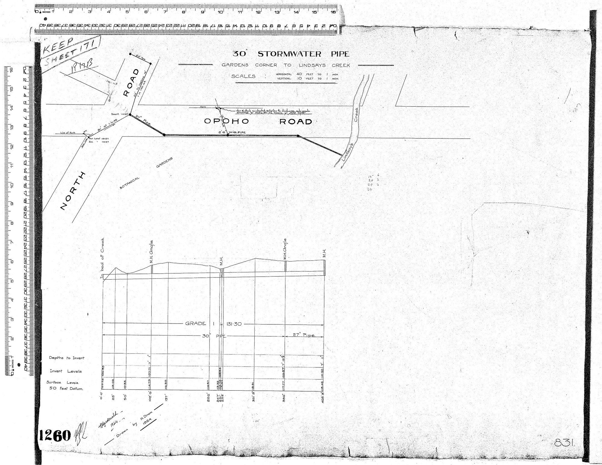 30" STORMWATER PIPE - GARDENS CORNER TO LINDSAYS CREEK