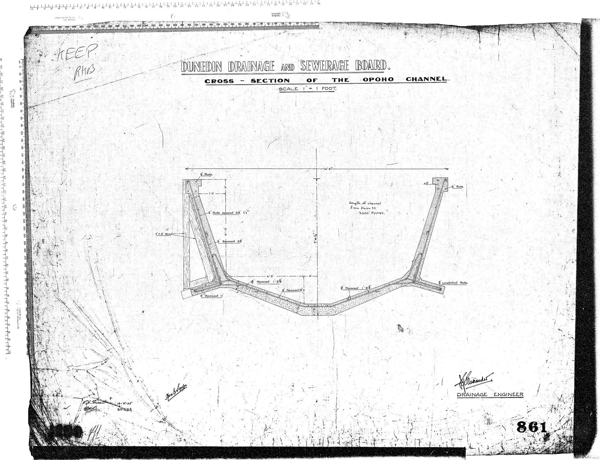 CROSS - SECTION OF THE OPOHO CHANNEL