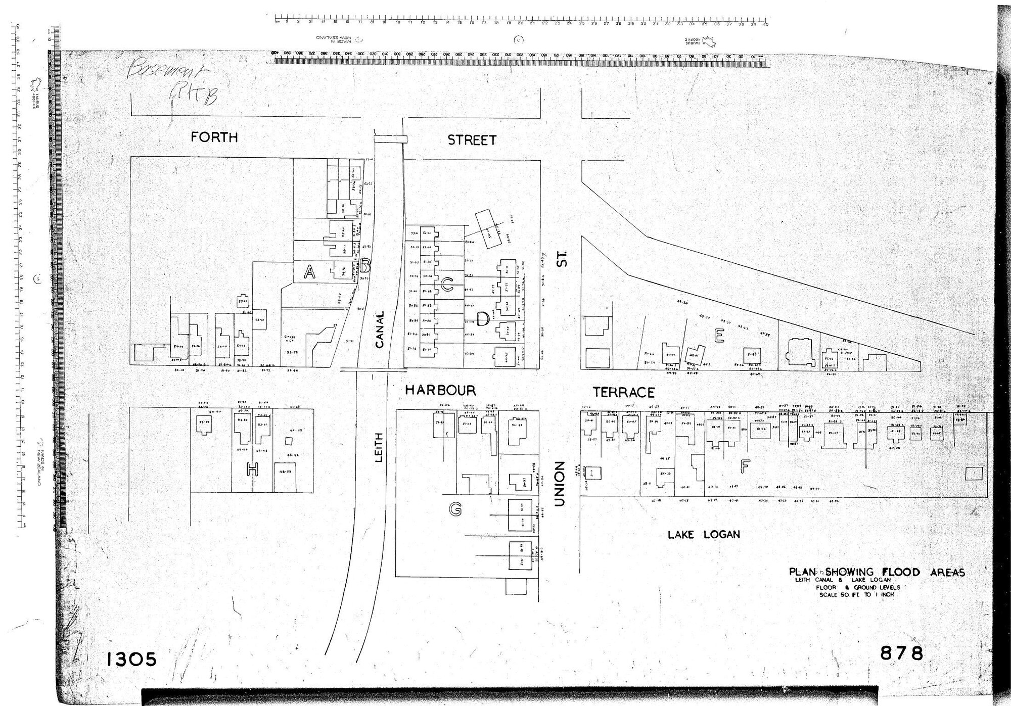 PLAN SHOWING FLOOR AREAS - LEITH CANAL &amp; LAKE LOGAN