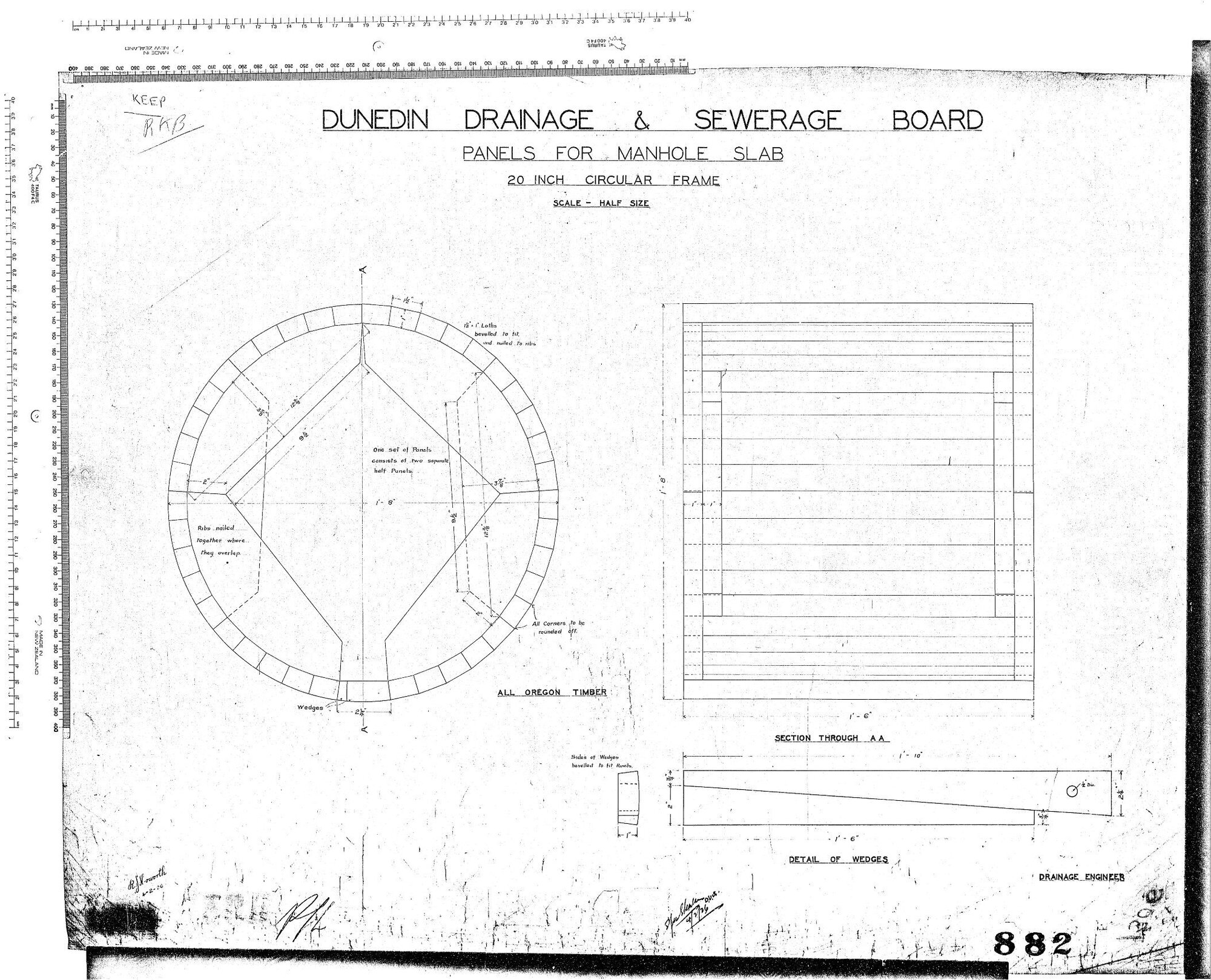 PANELS FOR MANHOLE SLAB - 20" CIRCULAR FRAME