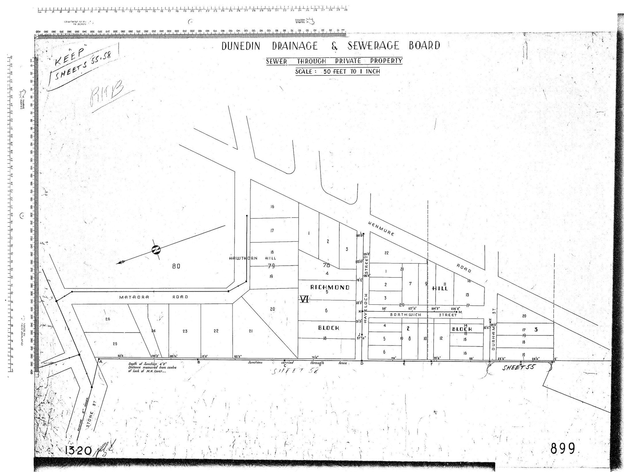 SEWER THROUGH PRIVATE PROPERTY 