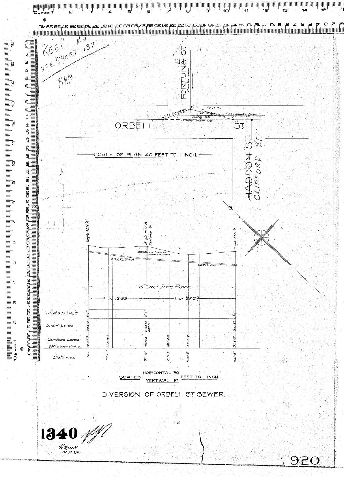 DIVERSION OF ORBELL ST. SEWER